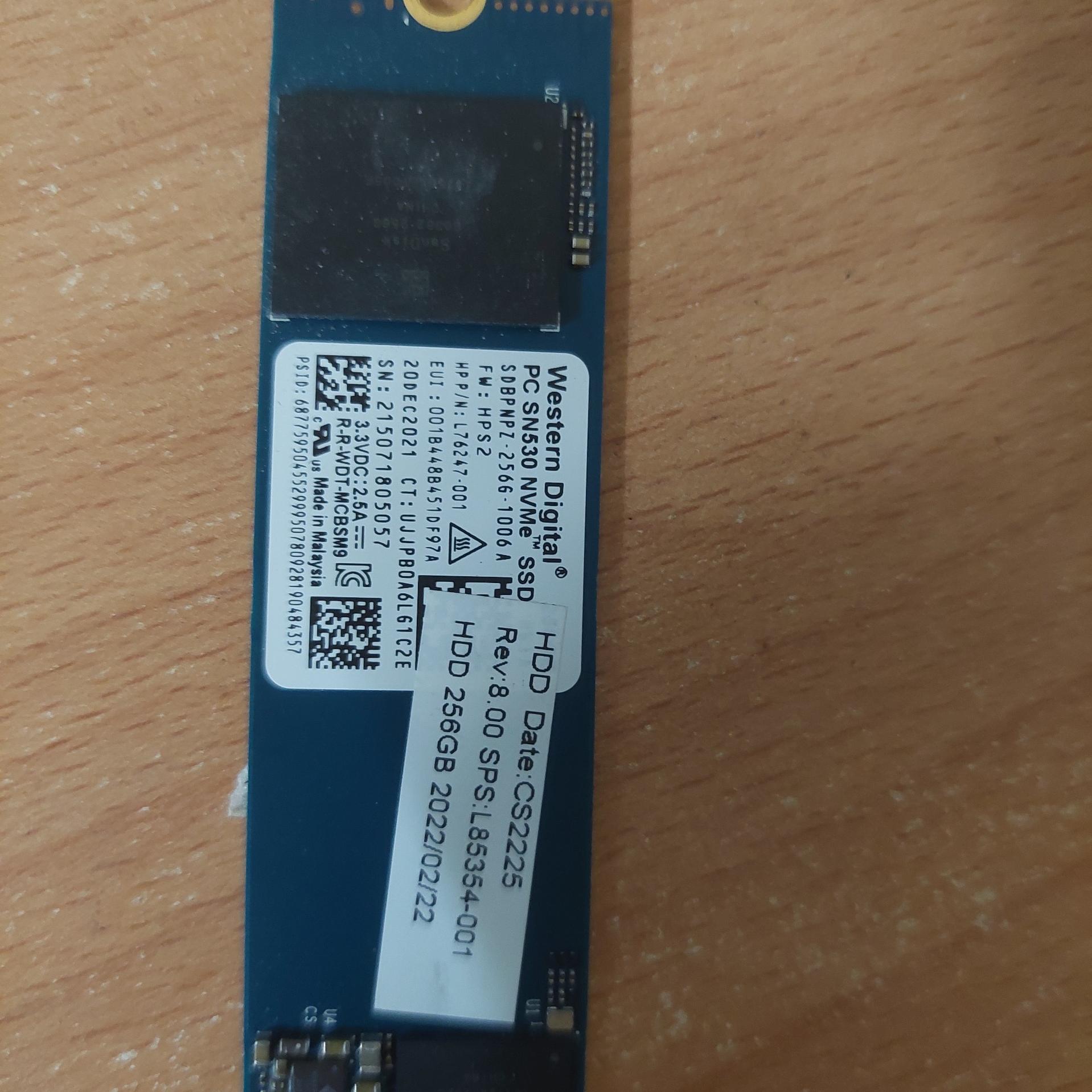 Ssd m2 256 western هارد