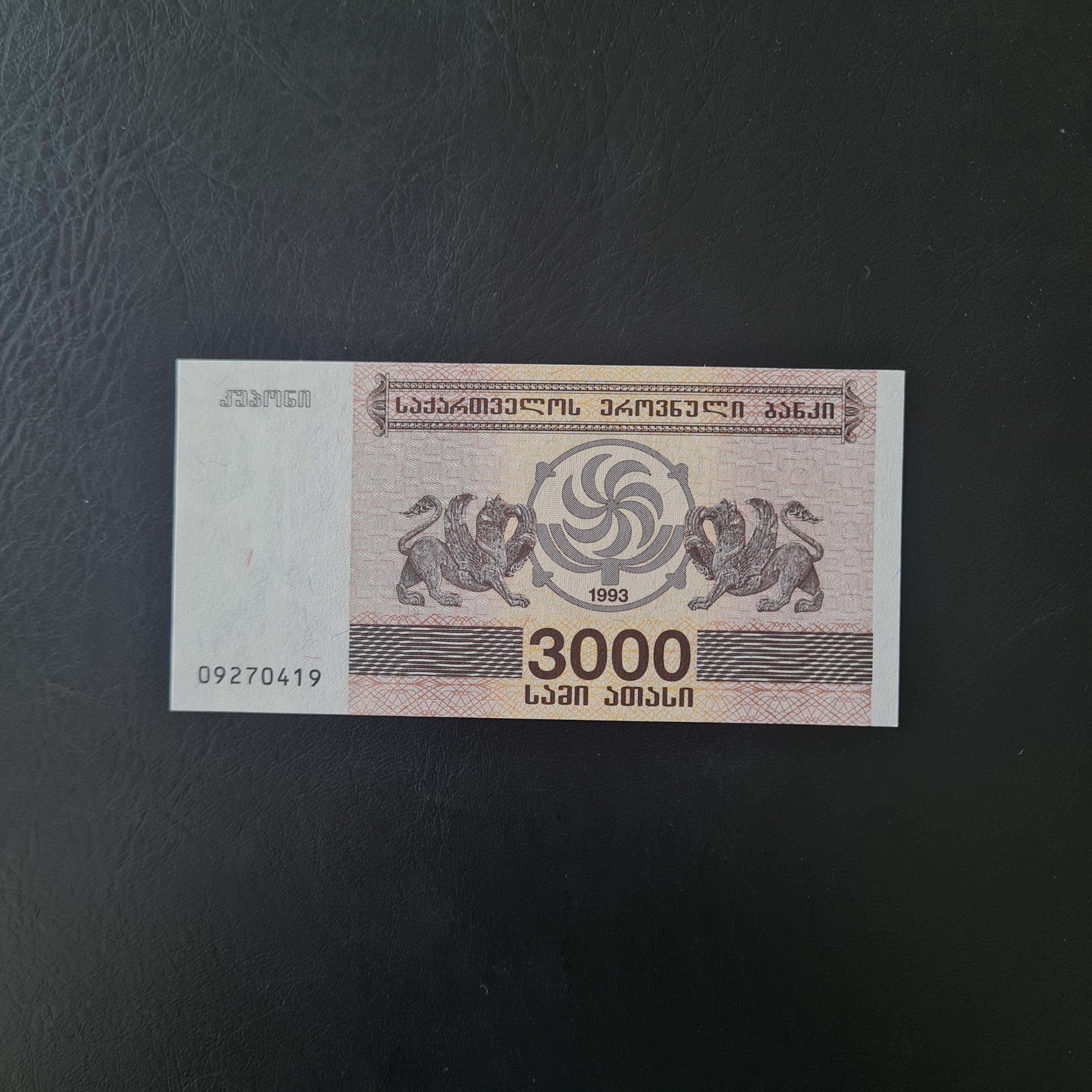 اسکناس 3000 کوپانی گرجستان 1993