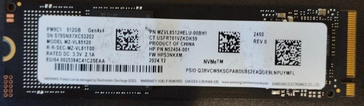 حافظه SSD سامسونگ مدل PM9C1 ظرفیت 512 گیگابایت