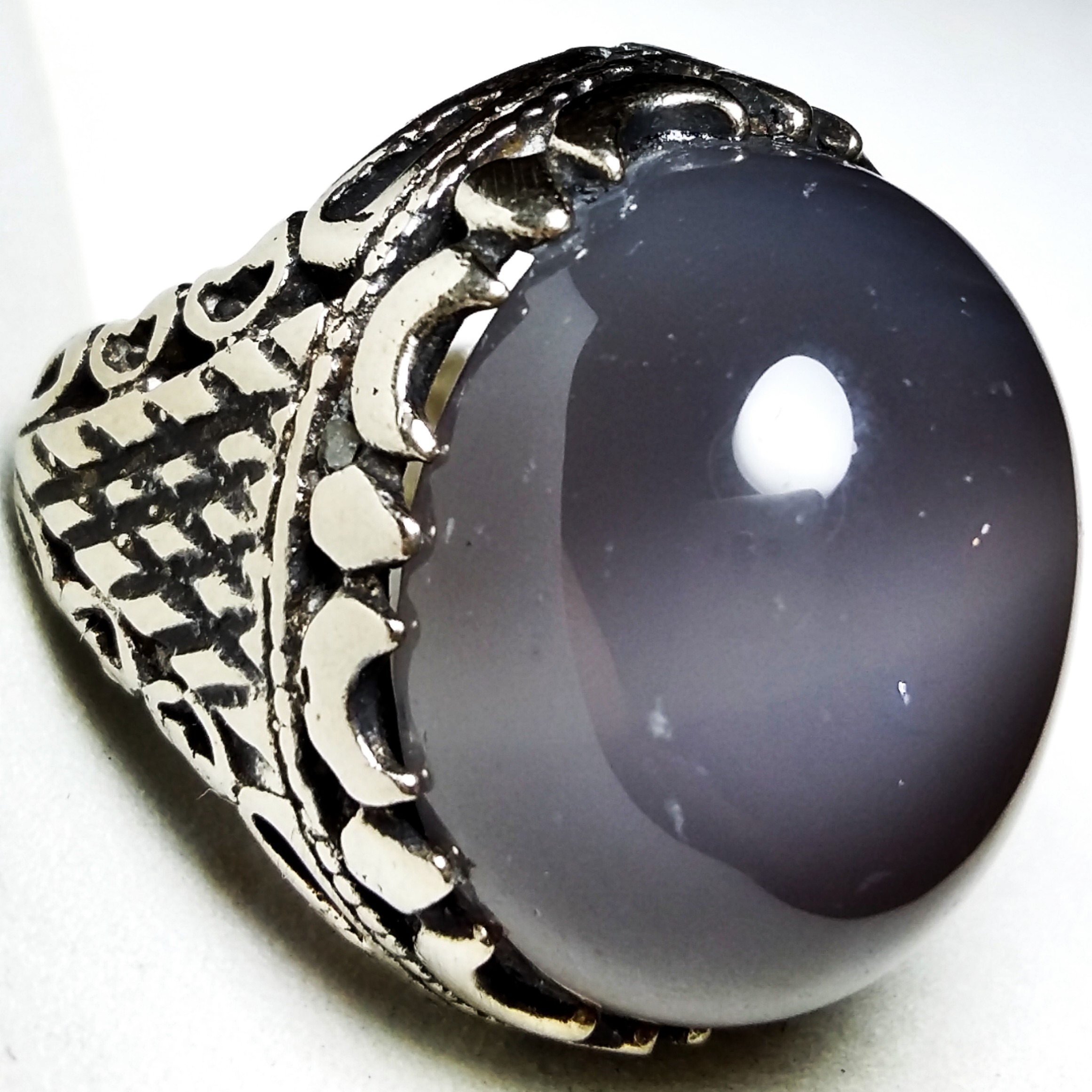 انگشتر رولکسی آنتیک عقیق کبود یمنی اصیل