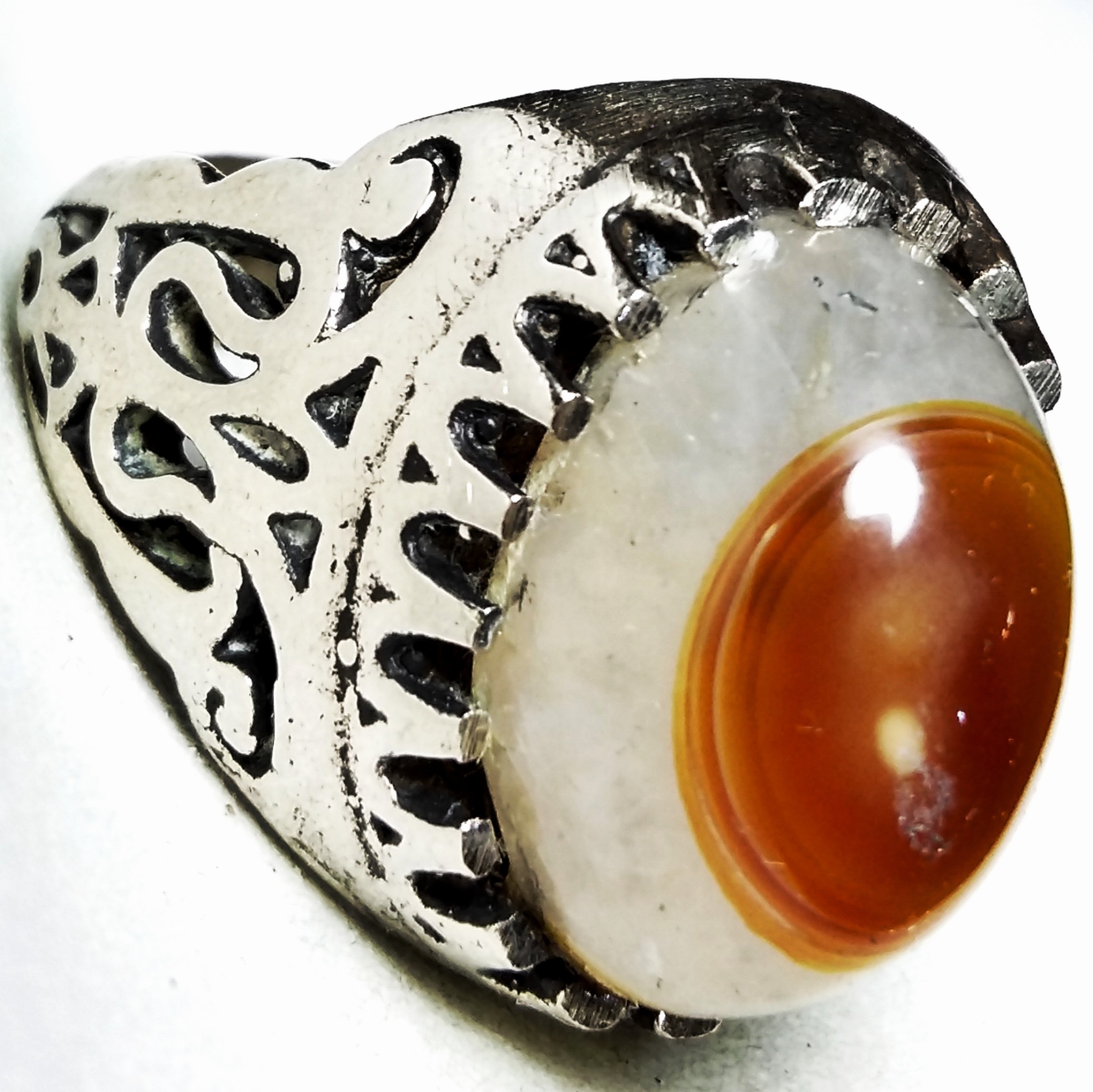 انگشتر نایاب سلیمانی سه پوست کلاه دار یمنی