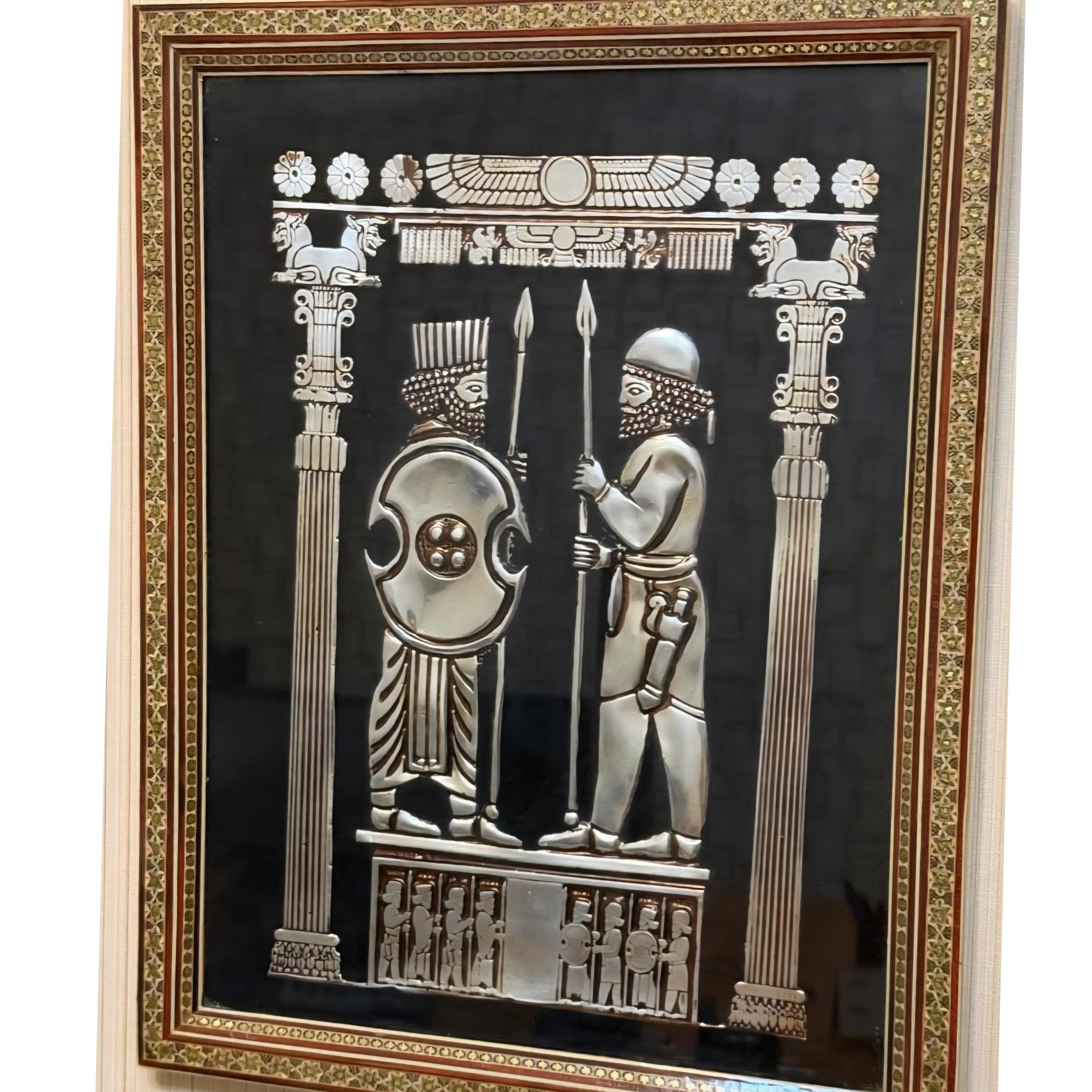 تابلو هخامنشی با قاب خاتم