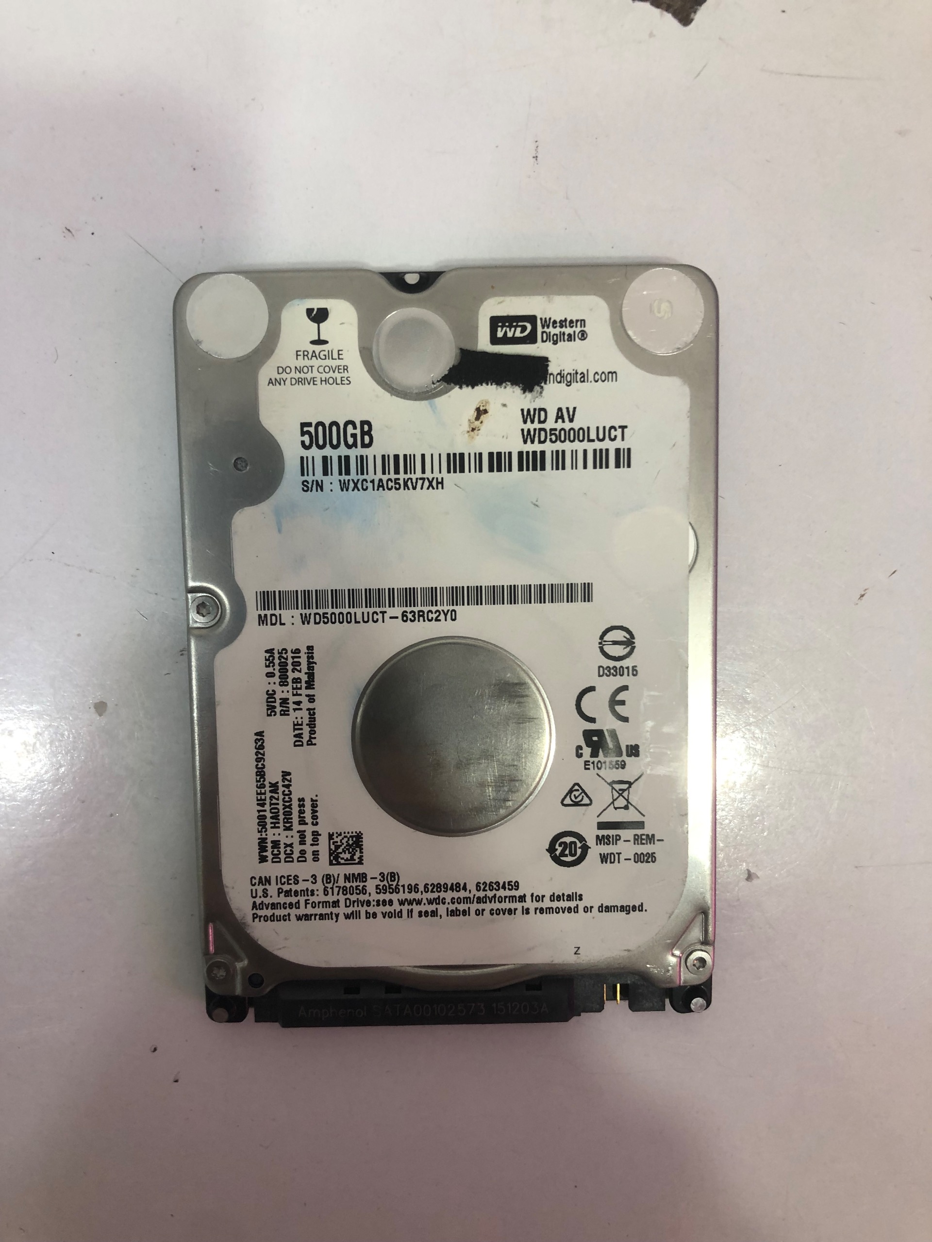 هارد لپ تاپ 500GB