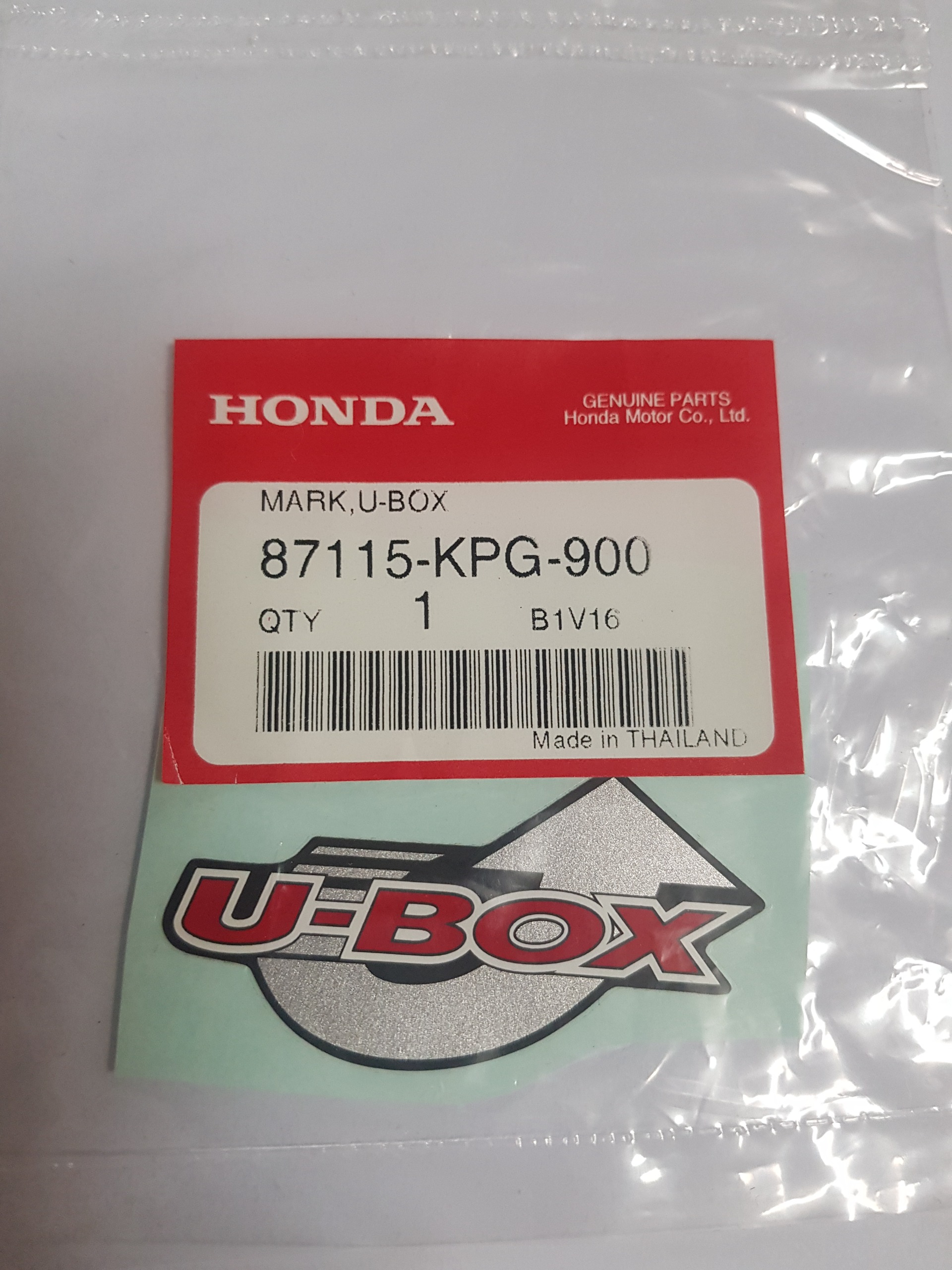 برچسب اصلی U-box صندوق هندا ویو  HONDA wav