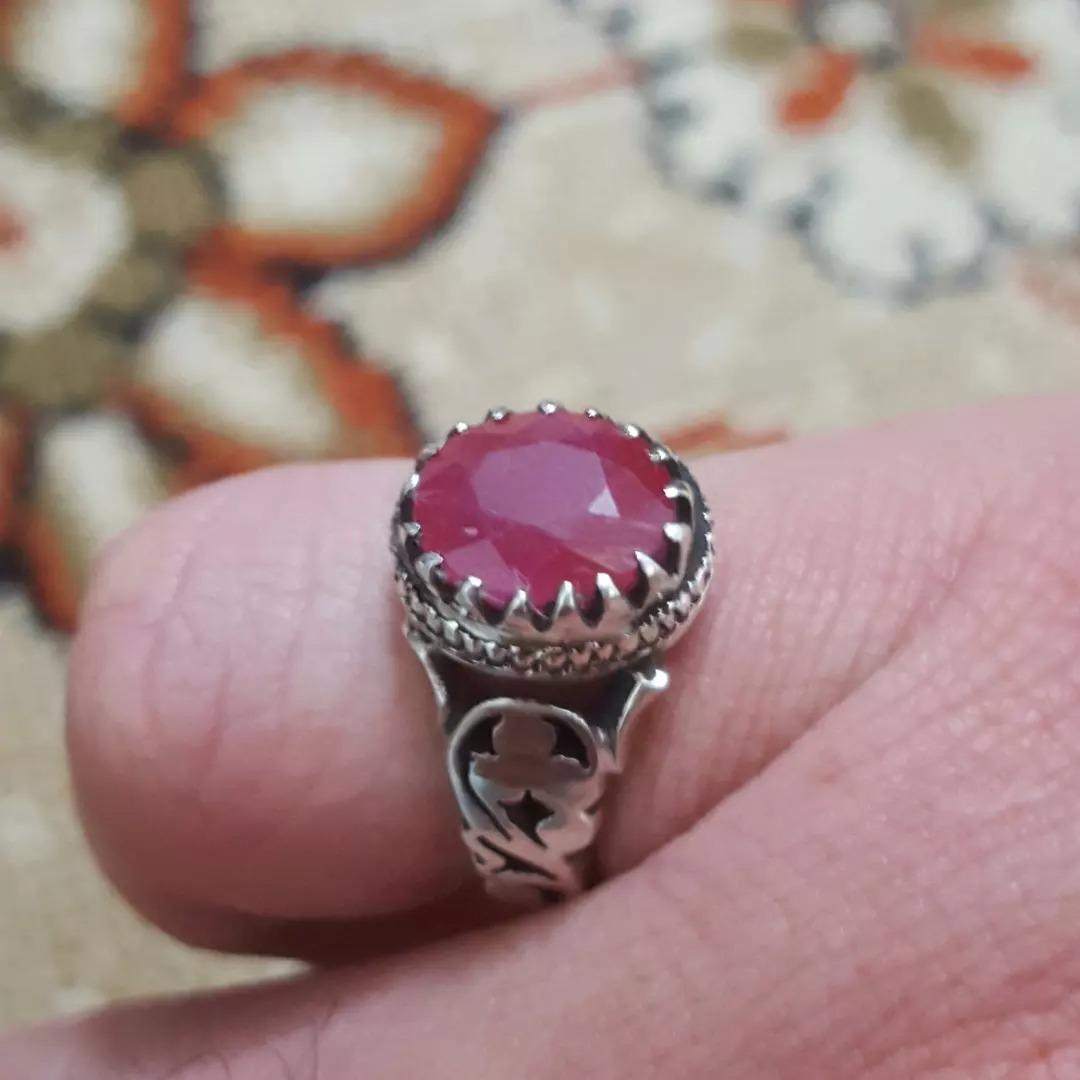 انگشتر یاقوت زیبا دست ساز