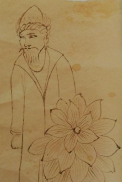 مینیاتور اصل مرد مغولی عتیقه