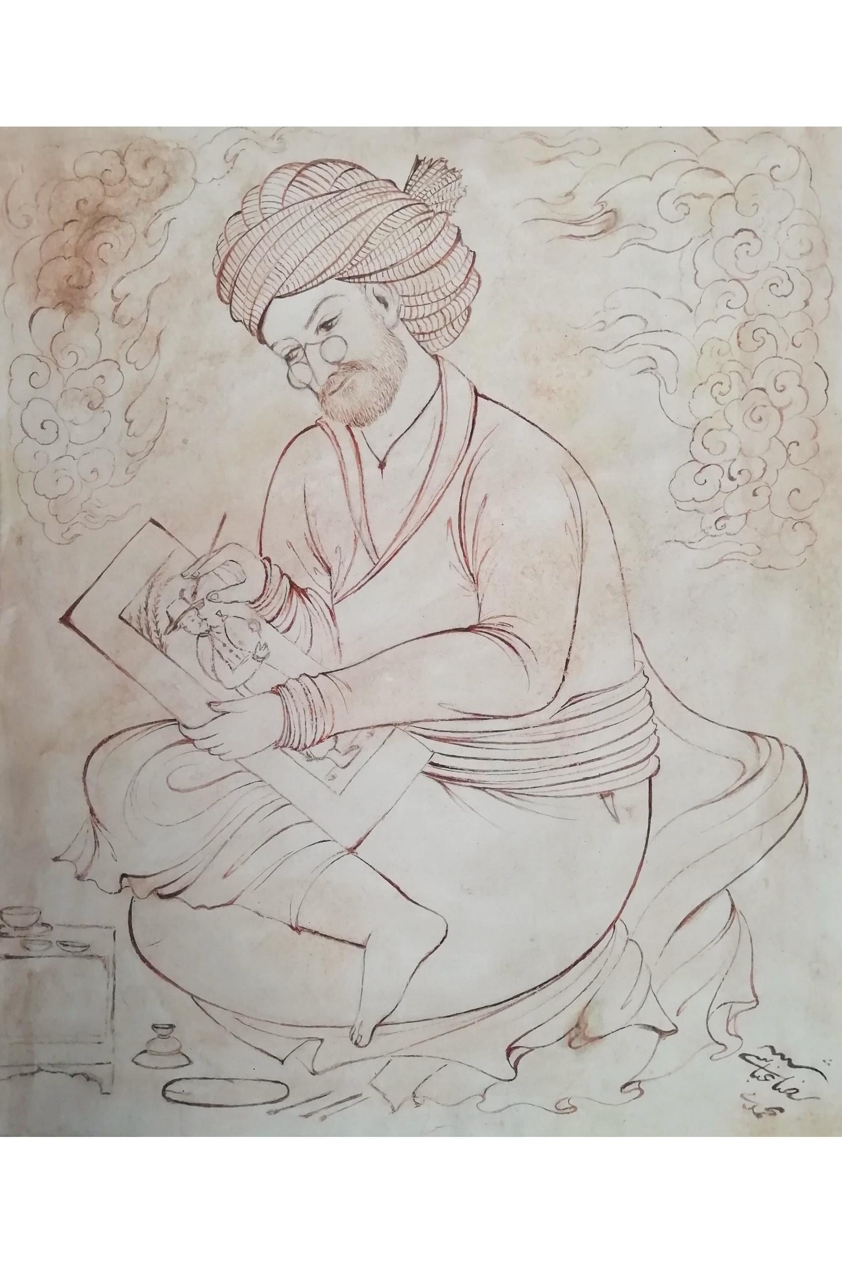 نقاشی استاد رضا عباسی بزرگترین نقاش صفویه