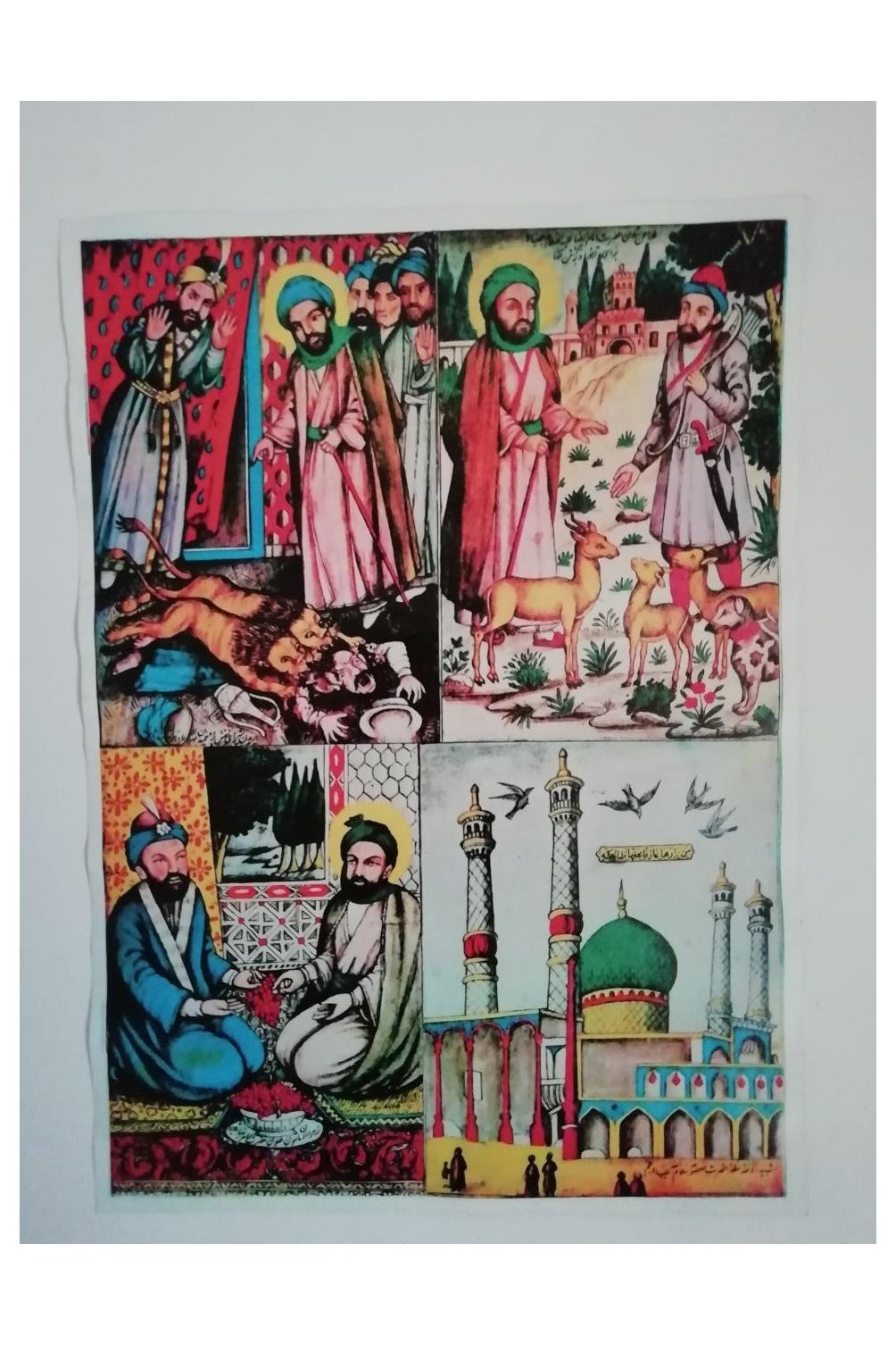 پوستر پهلوی وقایع زندگی حضرت رضا علیه السلام