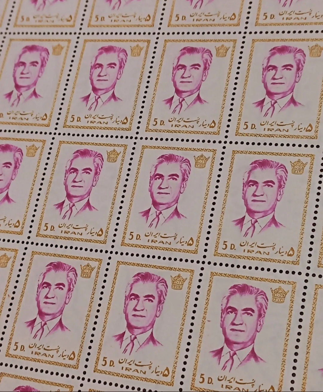 ورق کمیاب100تایی کامل تمبر شاهی