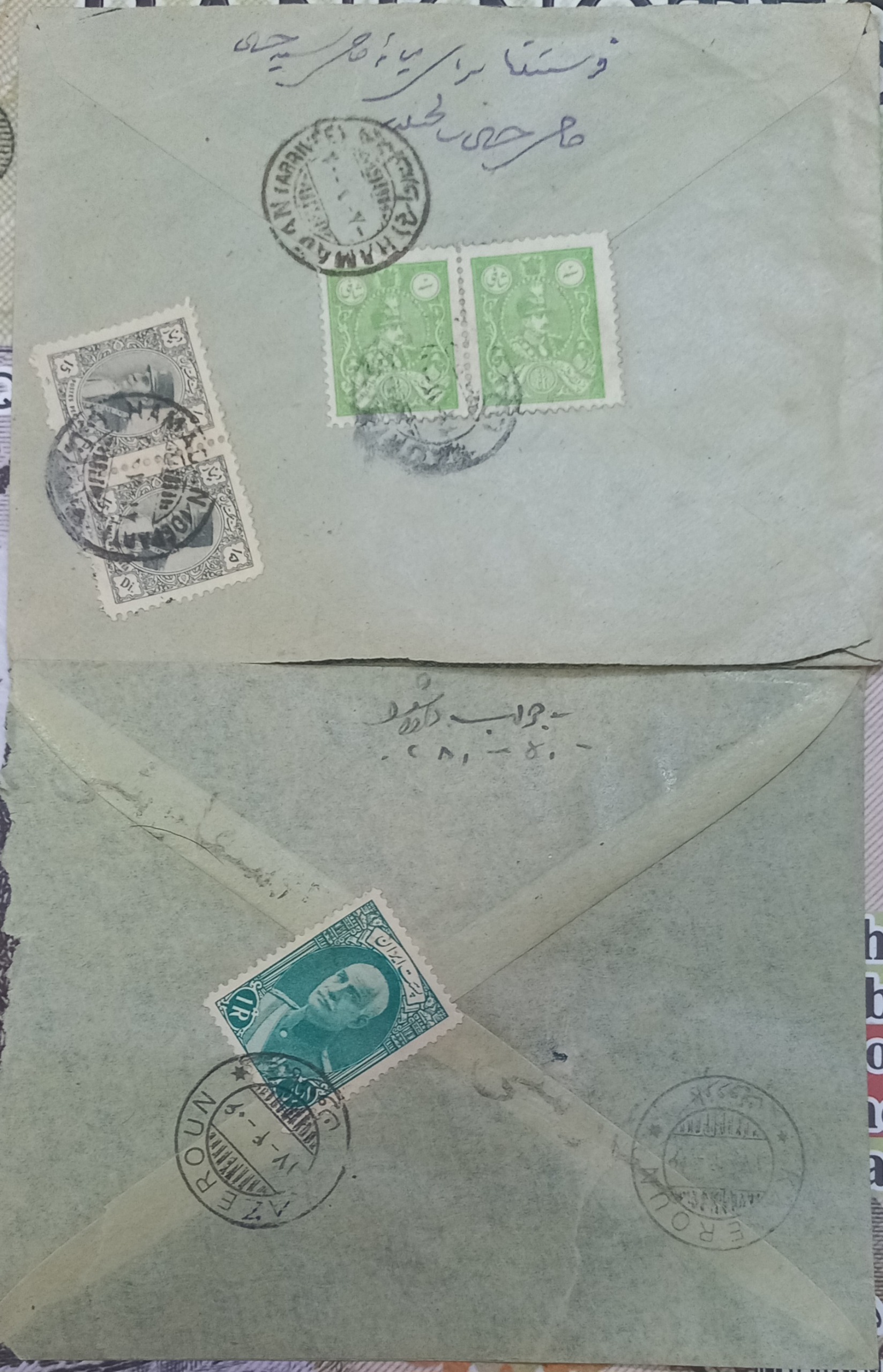 2عددپاکت نامه قدیمی رضا شاهی