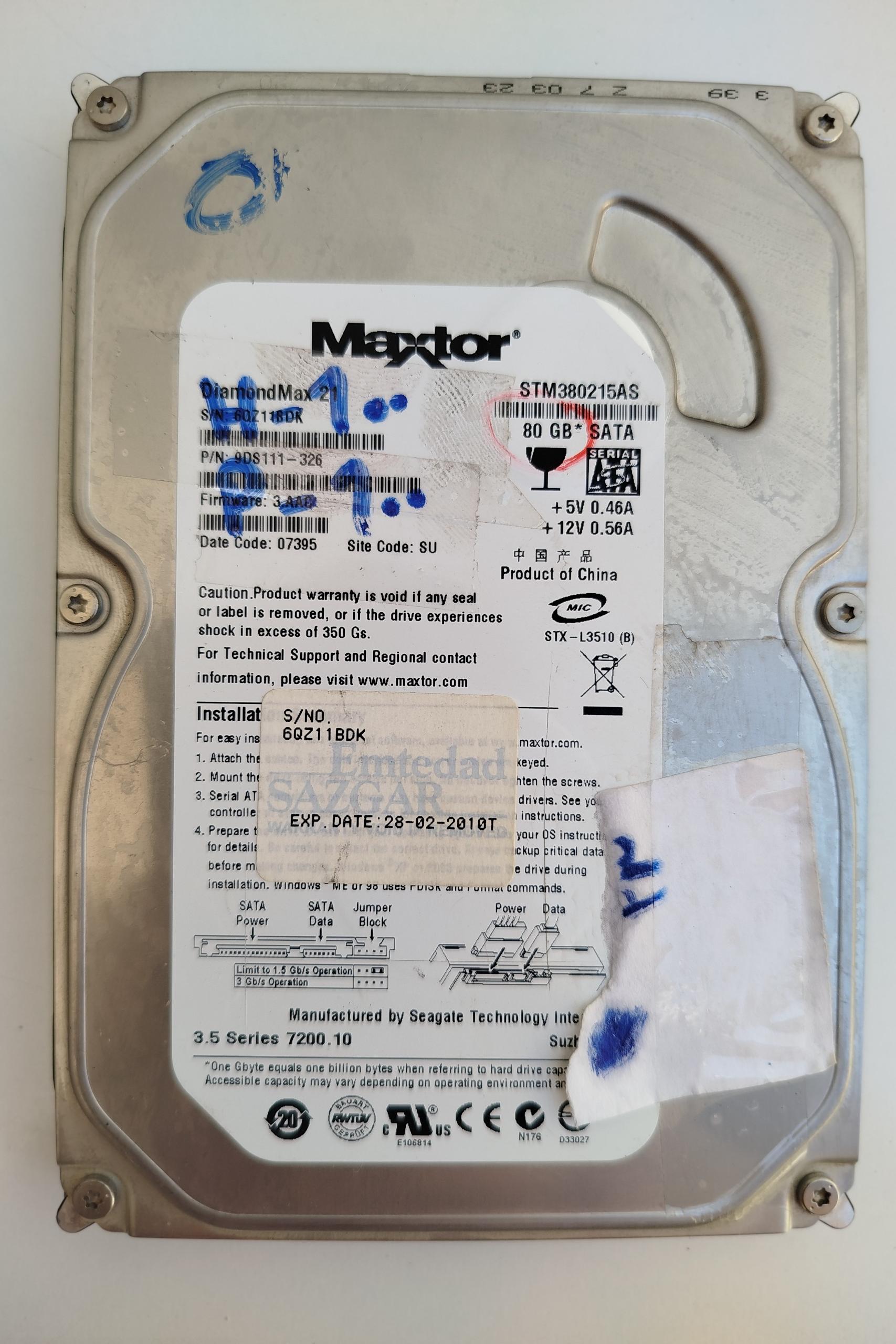 هارد Maxtor 80g sata
