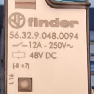 رله 48VDC فیندر دو کنتاکت 12 آمپر با پایه