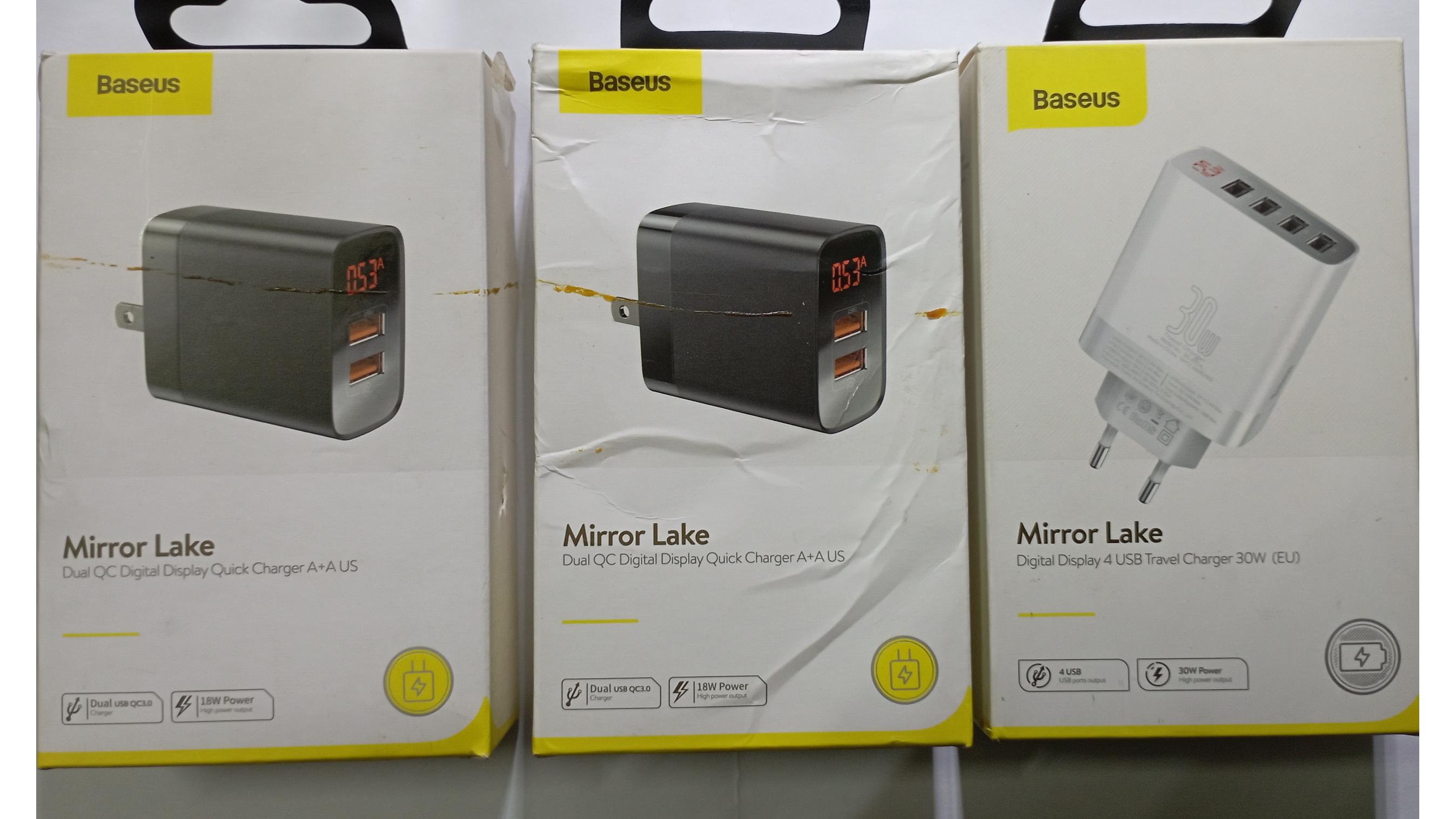 پک3تایی شارژرنمایشگردار baseus دو18 ویک 30وات