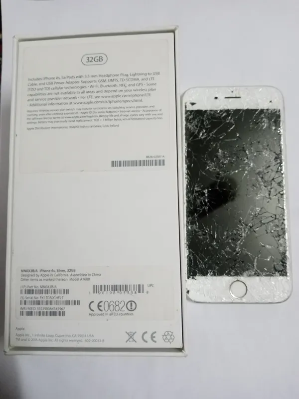 گوشی آیفون 6s 32gb با جعبه بدون ریجستر-معیوب