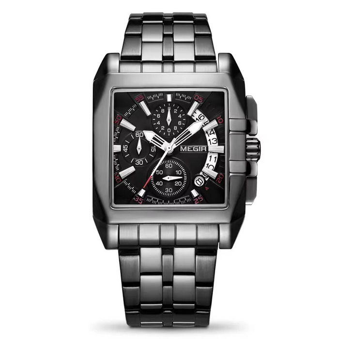 ساعت استیل مردانه سه موتور برند مگیر مدل 2018