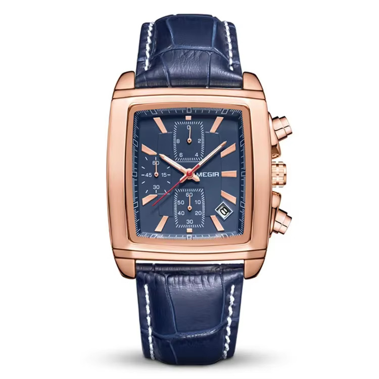 ساعت چرم مردانه سه موتور برند مگیر مدل 2028