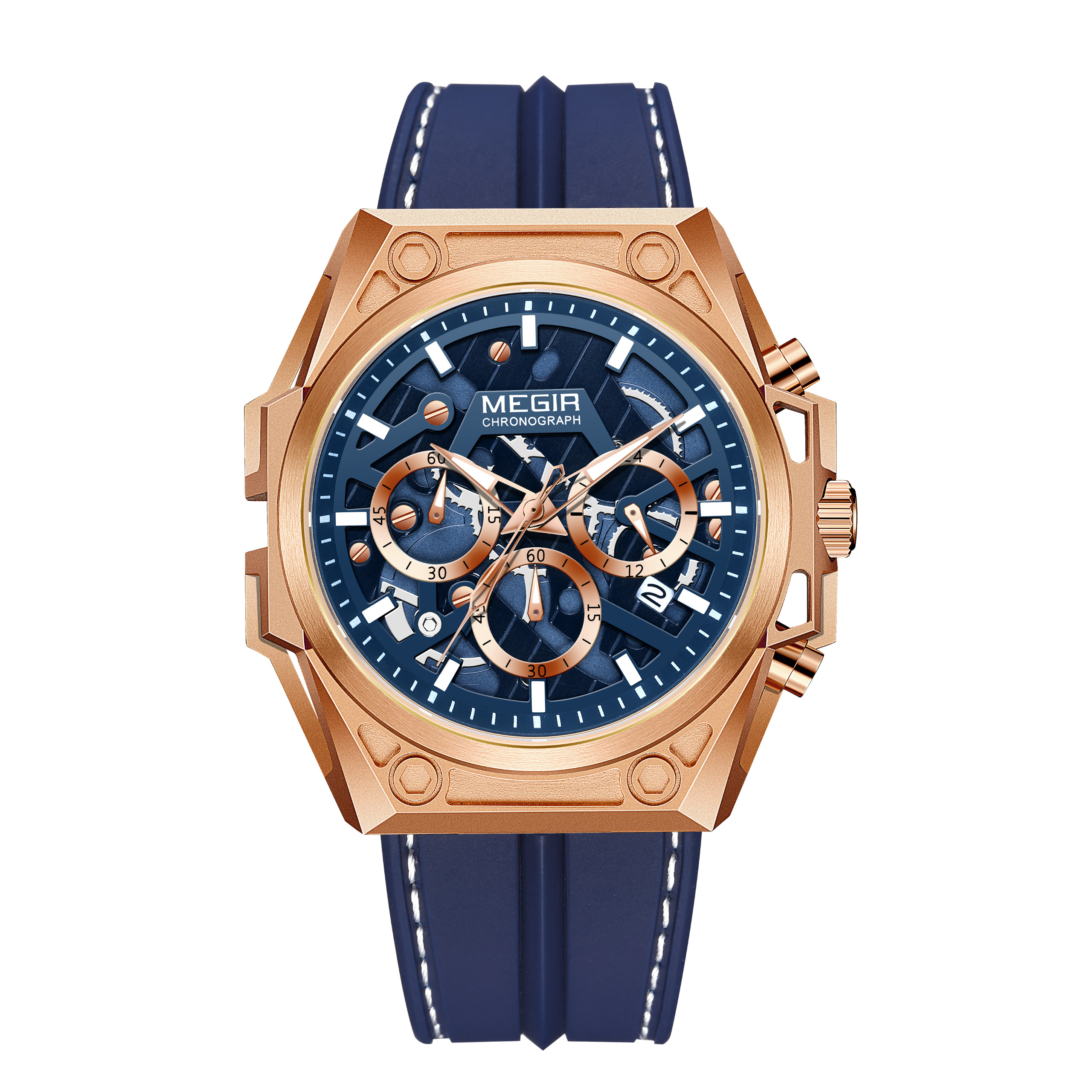 ساعت سیلیکون مردانه سه موتور برند مگیر مدل 4220