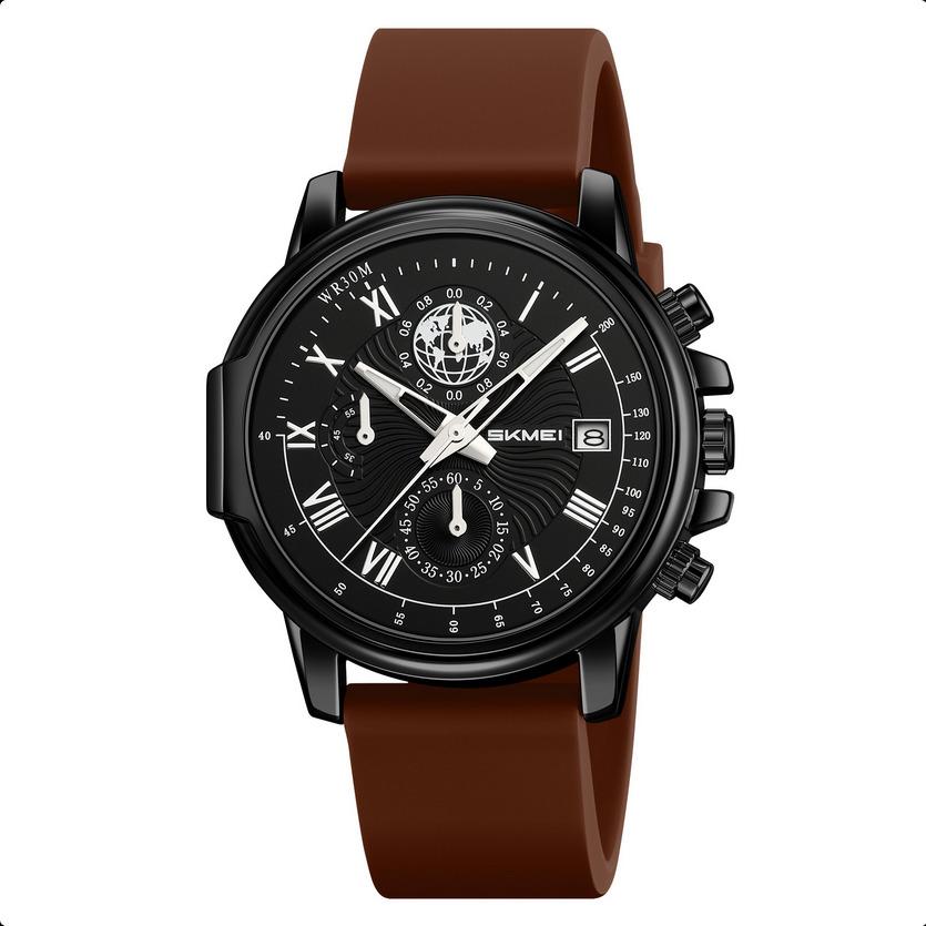 ساعت مردانه چرم سه موتور برند اسکمی مدل 2468