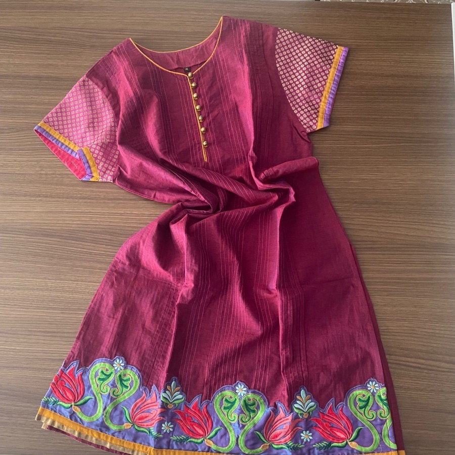 پیراهن هندی کتان زنانه