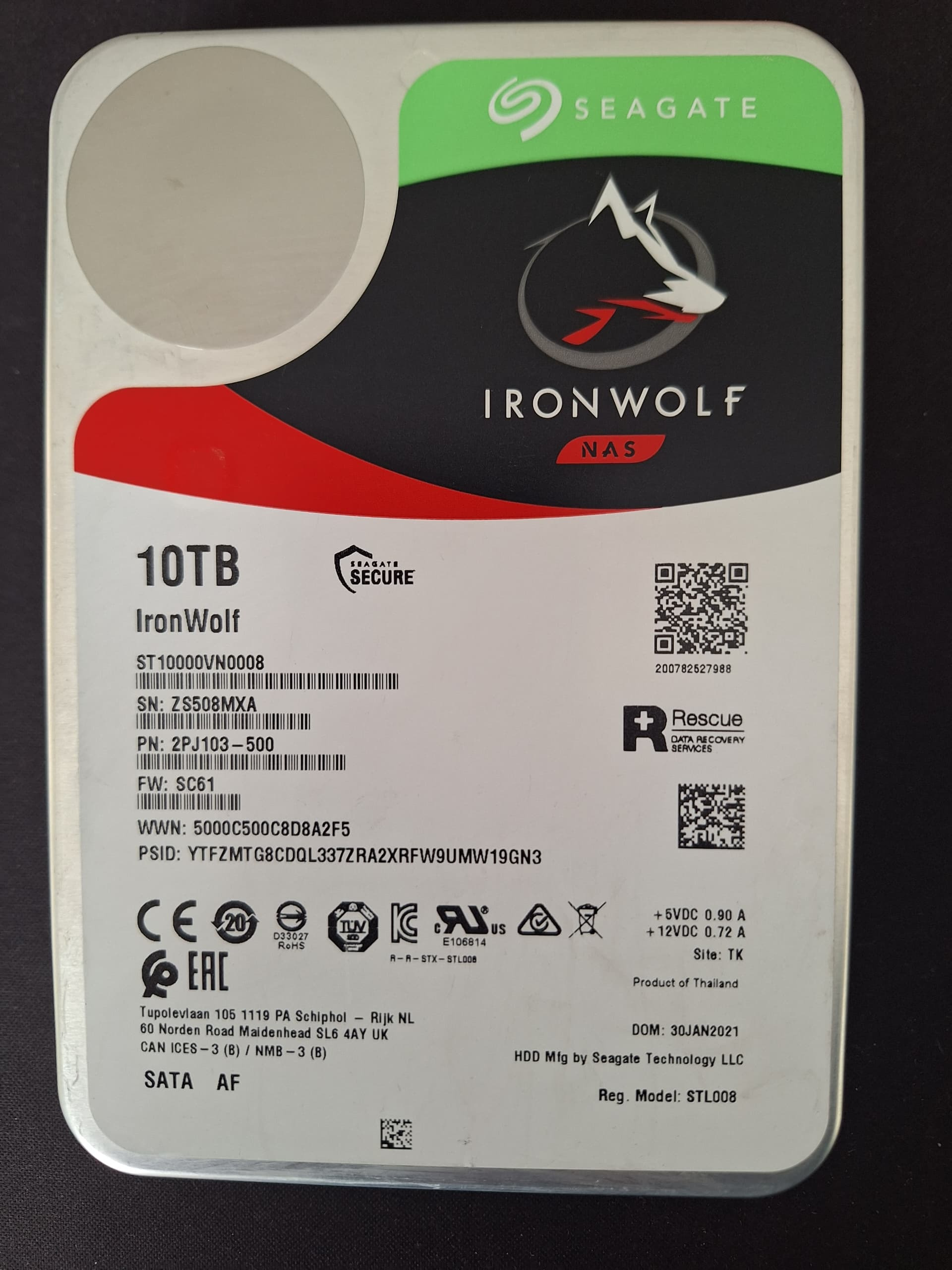 هارد سیگیت 10 ترابایت Seagate 10TB IronWolf NAS