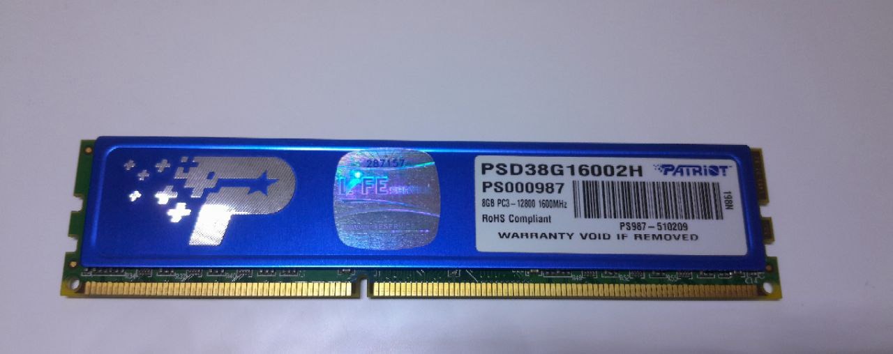 رم کامپیوتر 8GB DDR3 باس 1600 مارک PATRIOT
