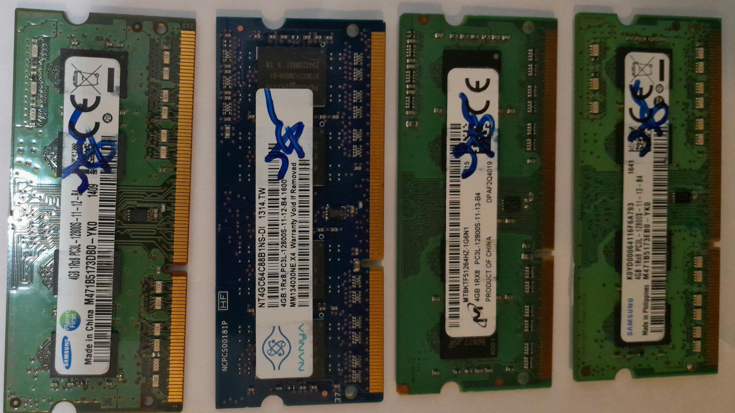 رم لپ تاپ 4GB PC3L-12800 برندهای مختلف