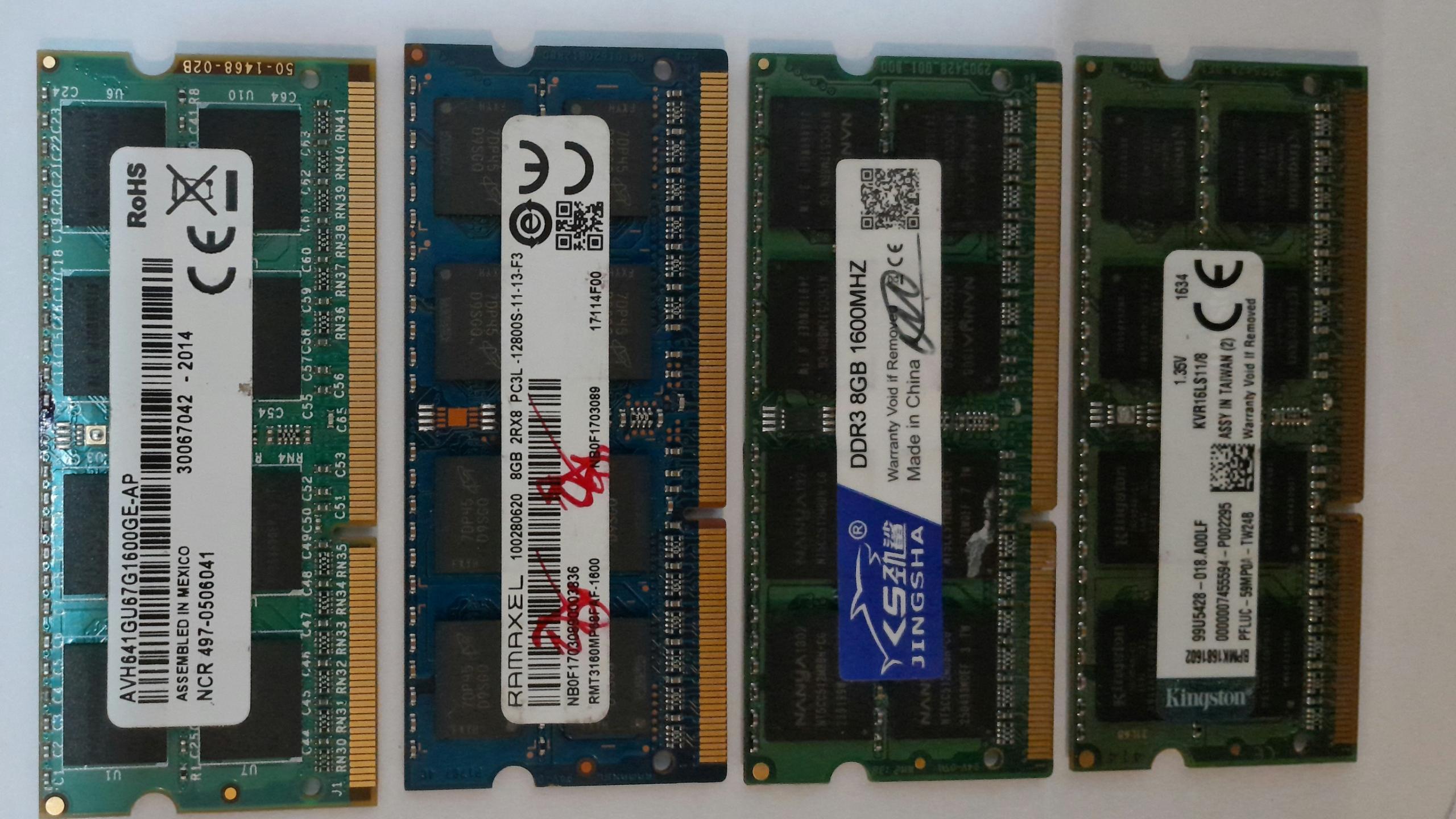 رم لپ تاپ 8GB PC3L-12800 باس 1600 مارکهای مختلف