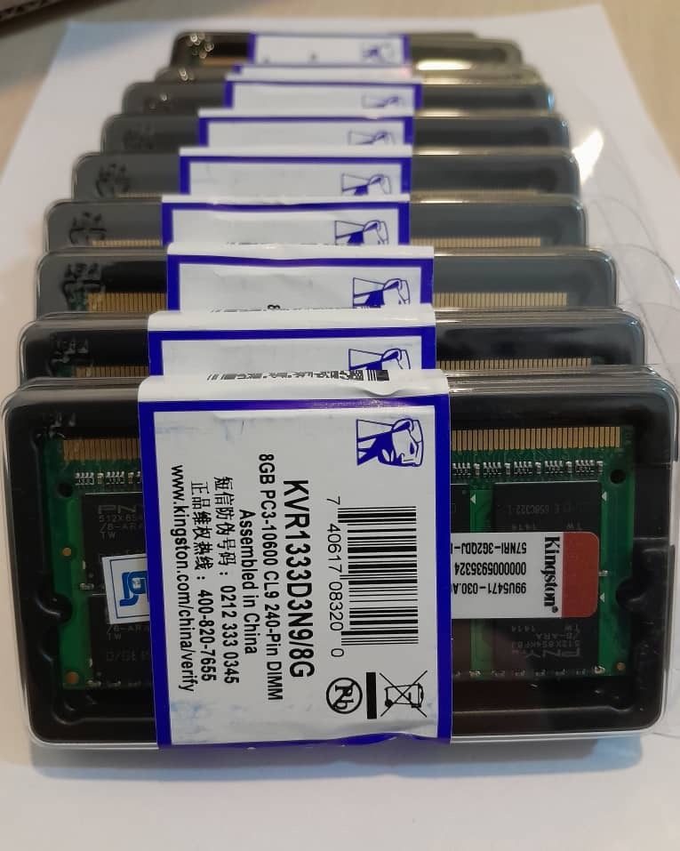 رم لپ تاپی 8GB DDR3 1333 یا PC3-10600 کینگستون