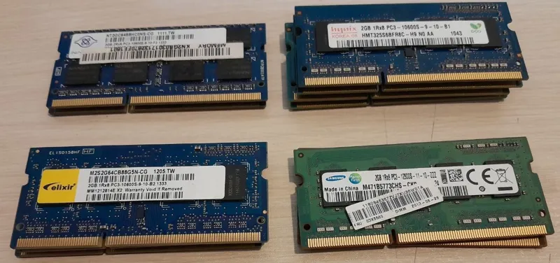 رم لپ تاپ 2GB DDR3 باس 1333 میکس برند