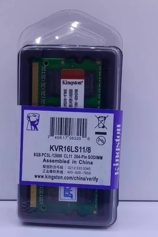رم لپ تاپ 8gb ddr3 باس 1600 یا pc3l-12800 کینگستون