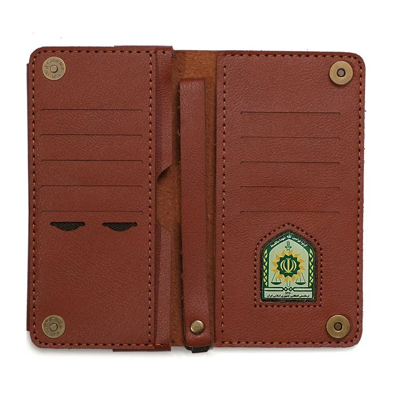 کیف پول مردانه با آرم فراجا قهوه ایی دوخت باکیفیت