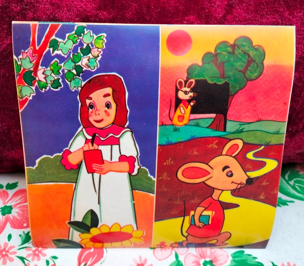 برچسب قدیمی فلون و مدرسه موشها آکبند دهه 60