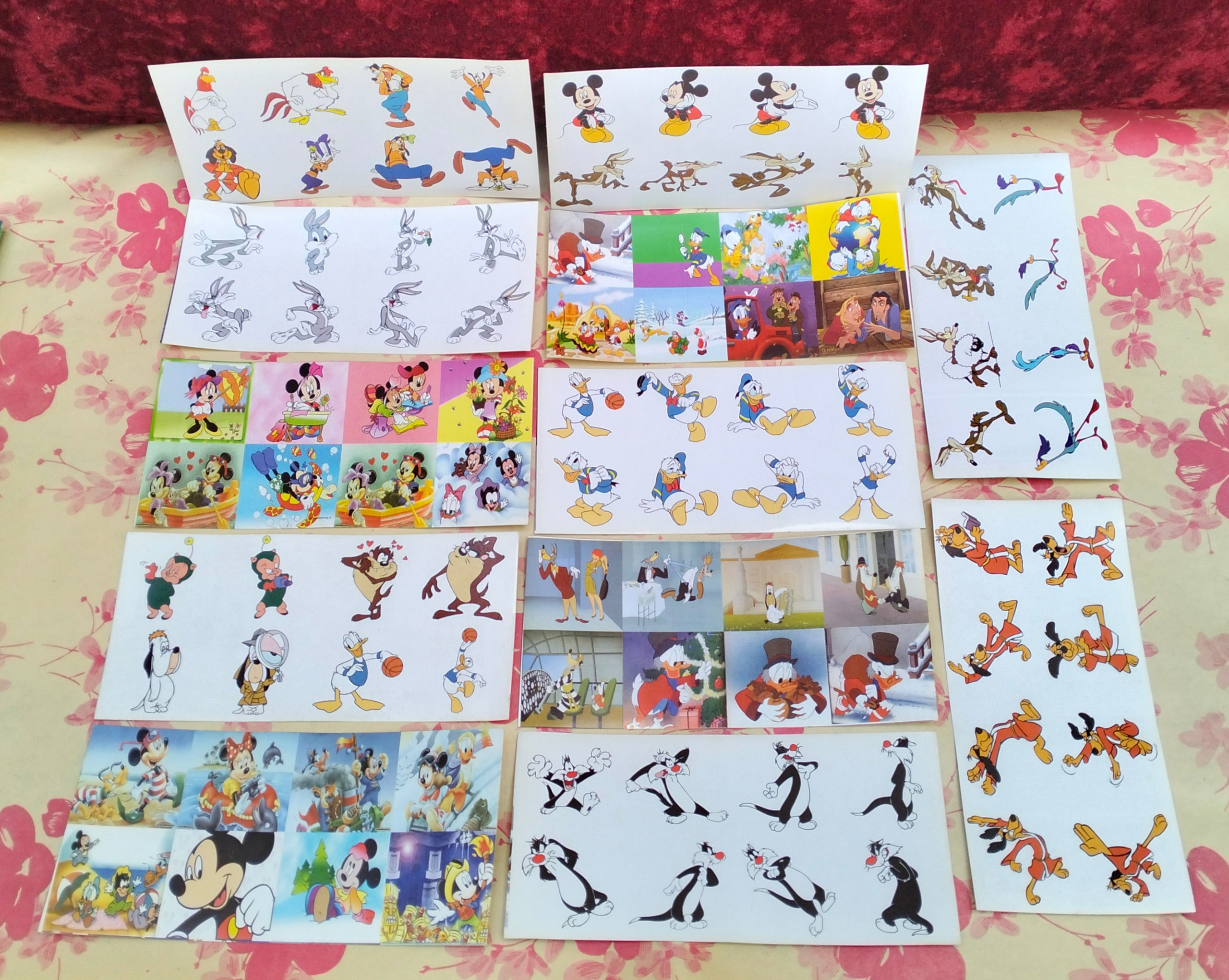 12 عدد برچسب کارتونهای دیزنی آکبند قدیمی