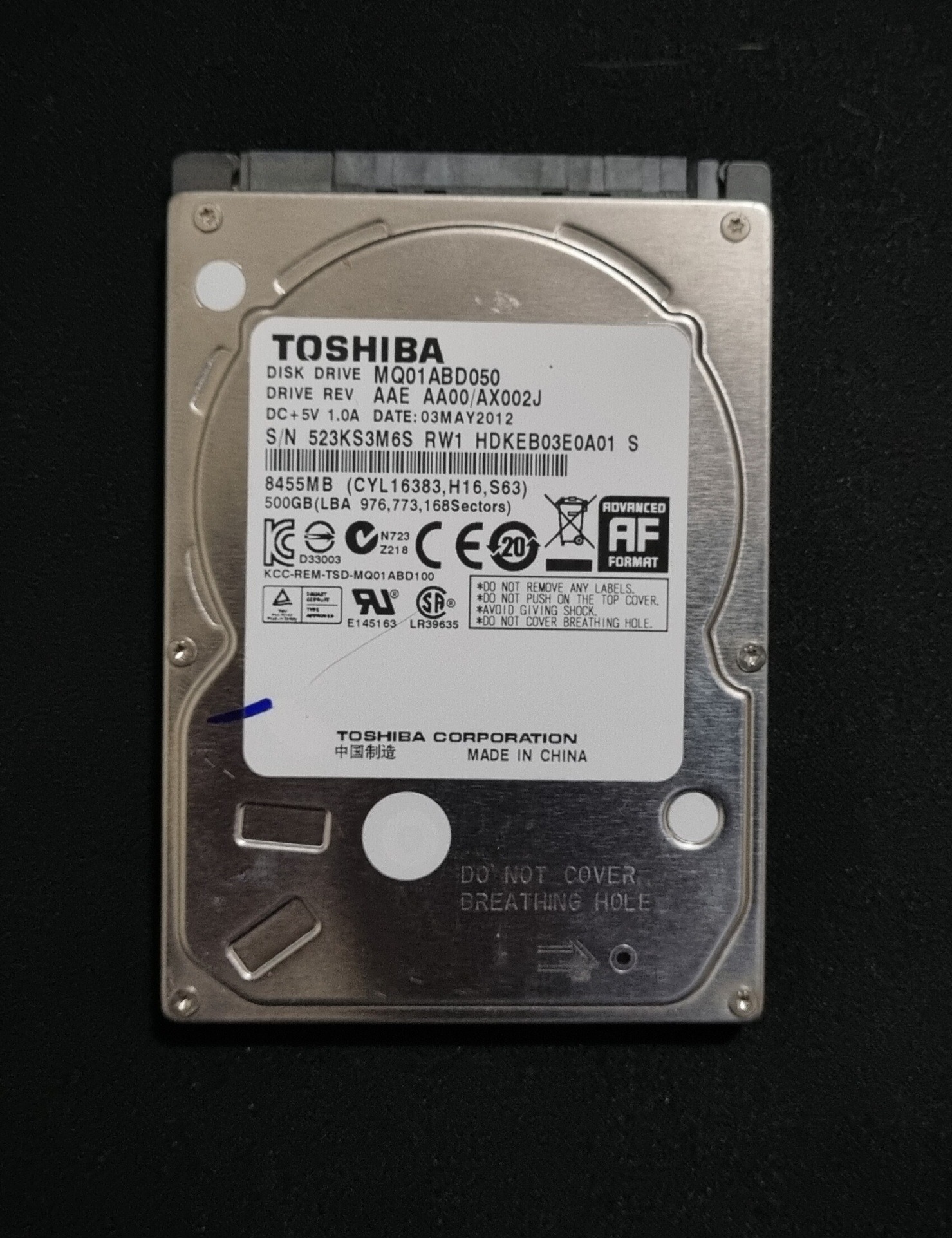 هارد HDD 500GB Toshiba1