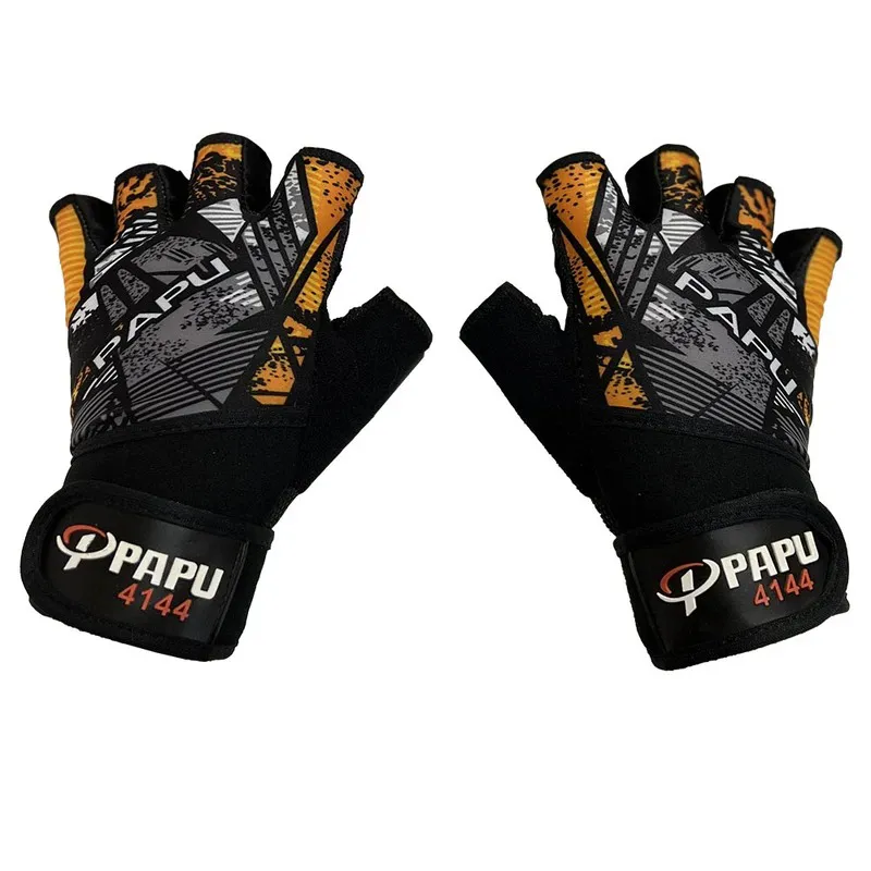 دستکش بدنسازی زنانه مدل PAPU-4144 کف چرم