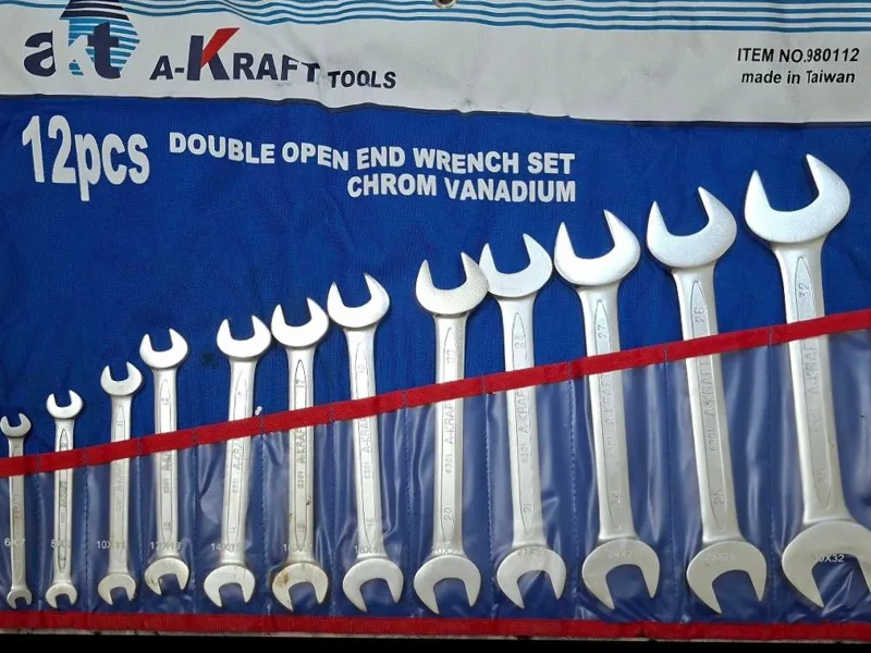 آچار دو سر تخت کیفی 12 عددی 6-32 میلیمتر A-KRAFT