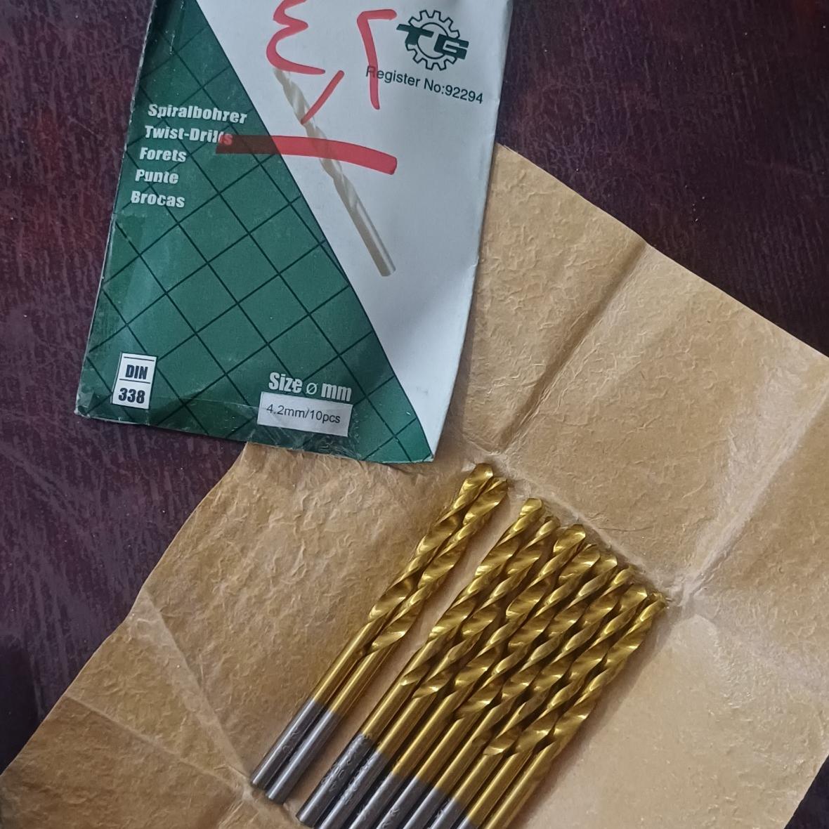 مته فلز 4/2 تیتانیوم برند TG HSS DIN338 ده تایی