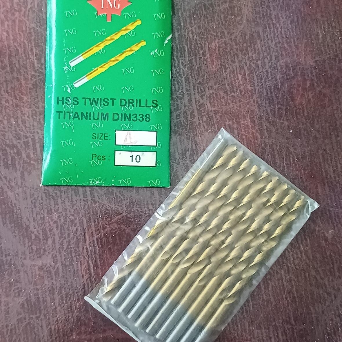 مته فلز 4 تیتانیوم برند TNG HSS DIN338 ده تایی