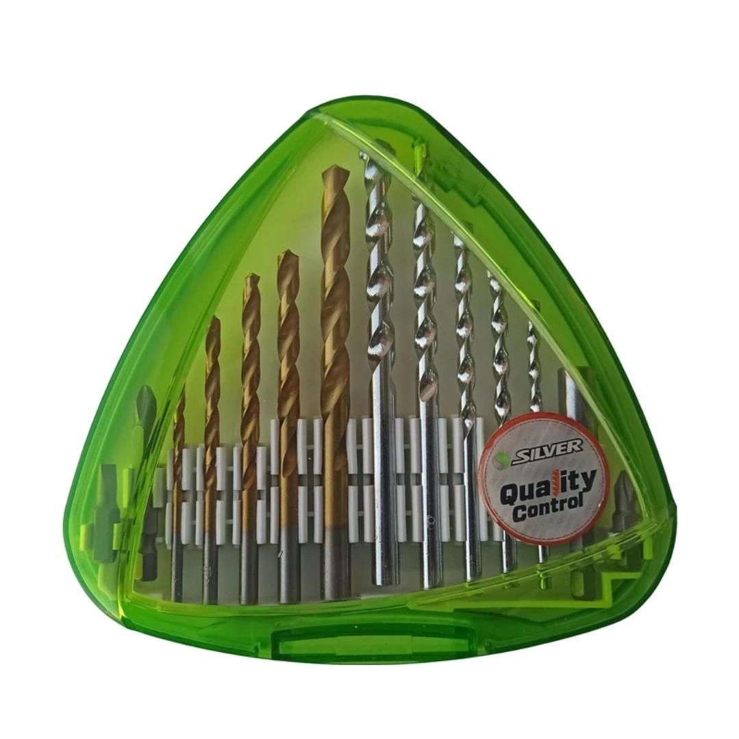 سری مته ترکیبی 14 عددی آهن و سنگ سیلور silver