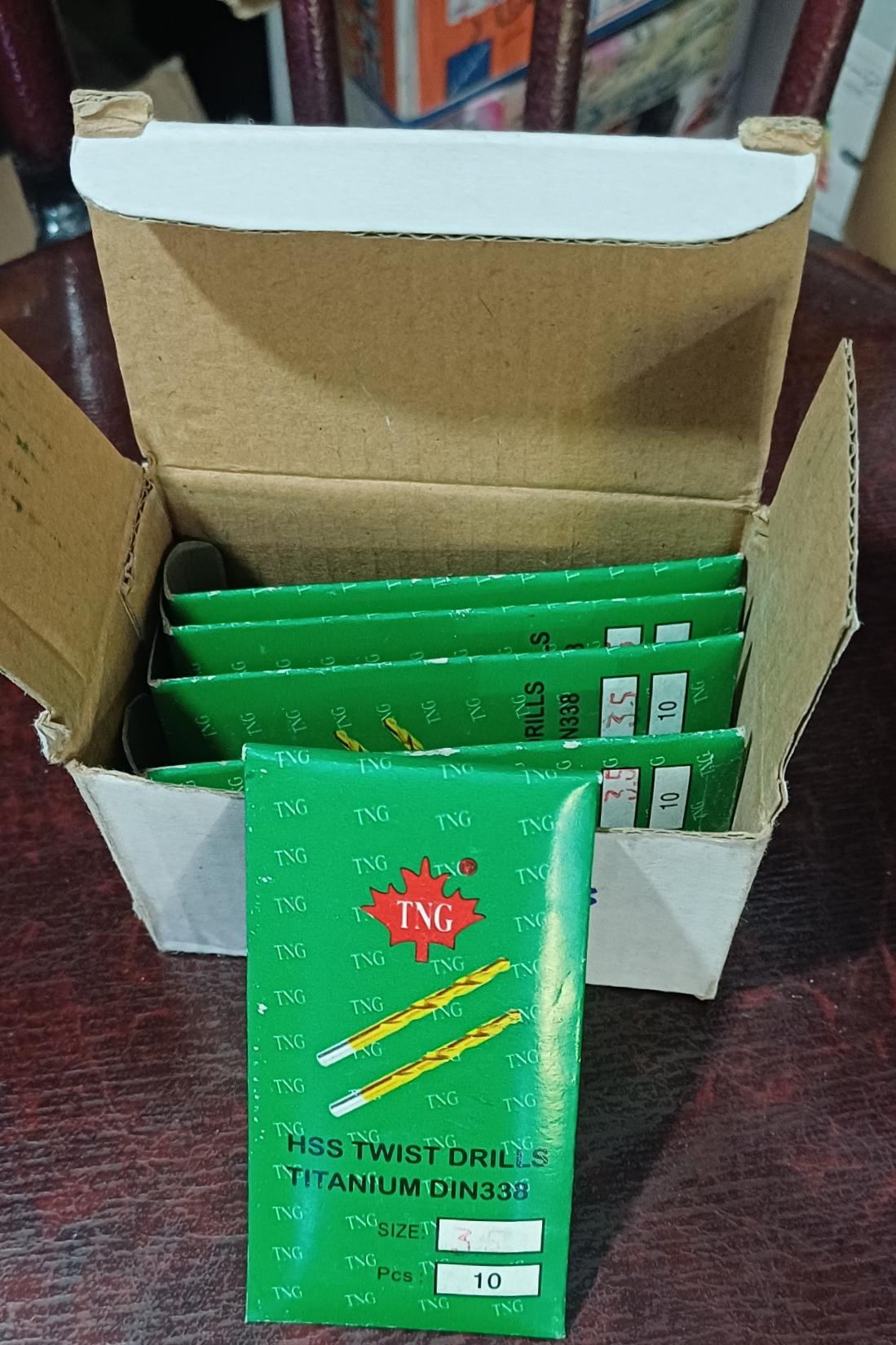 مته فلز تیتانیوم 3/5 برند TNG HSS DIN338