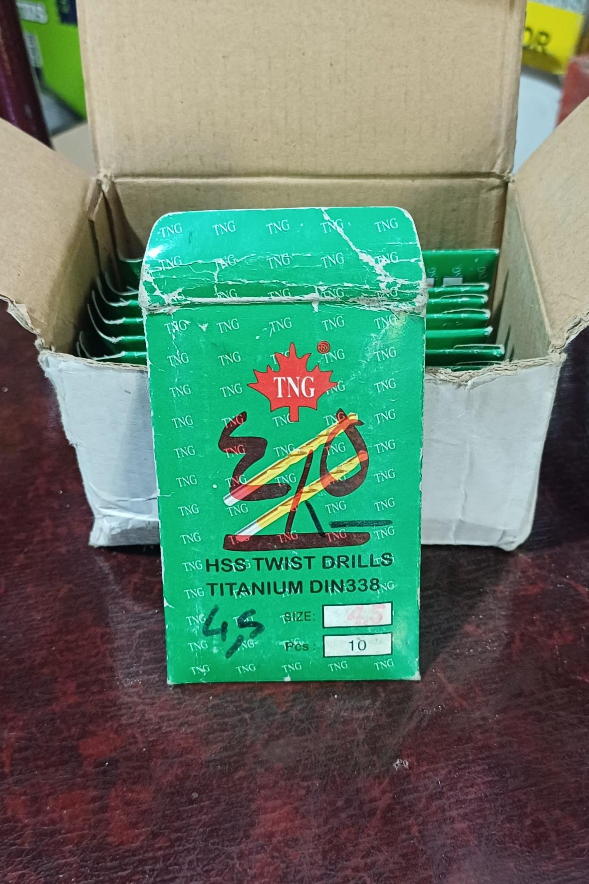 مته فلز 4/5 تیتانیوم برند TNG HSS DIN338