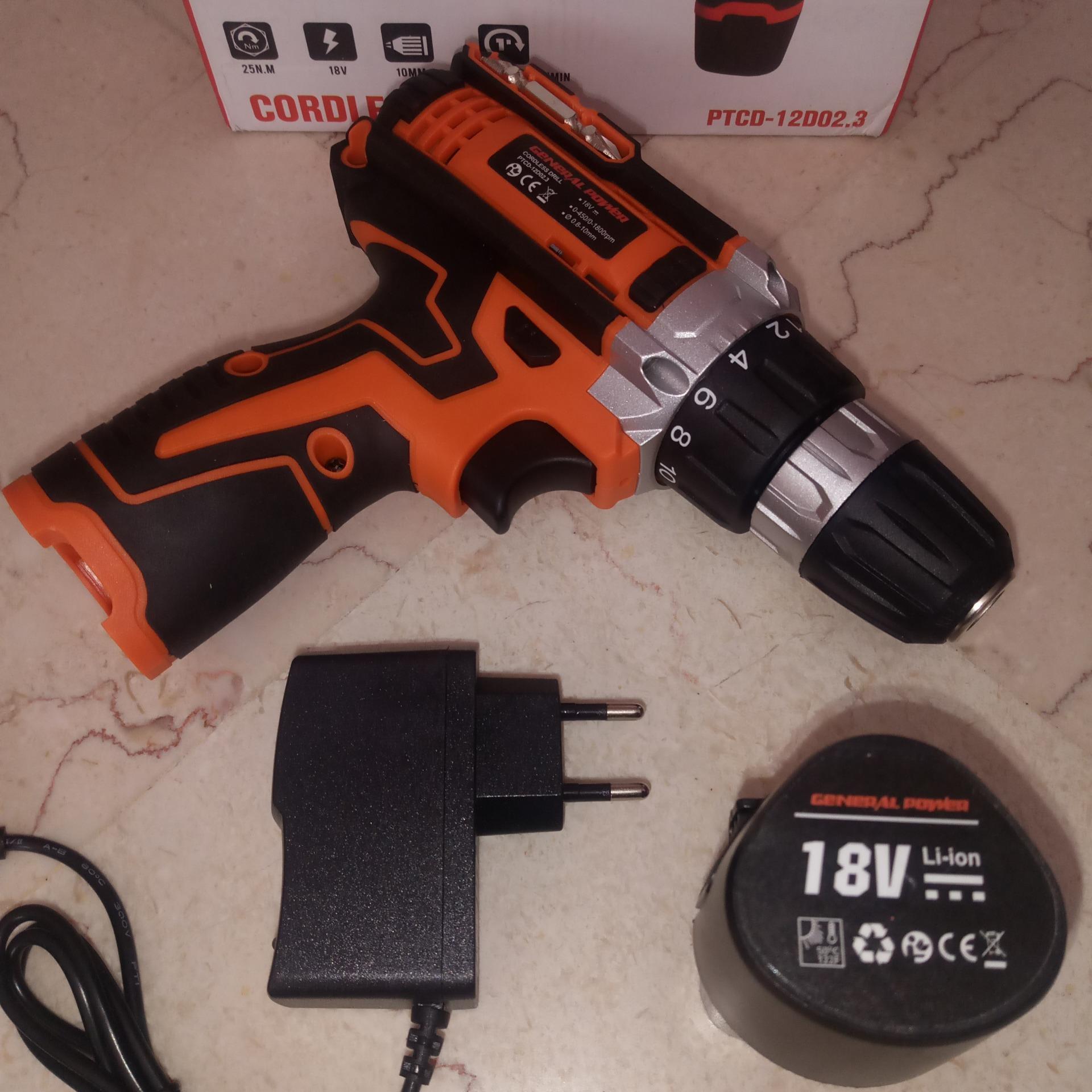 دریل شارژی 18 ولت نو اکبند