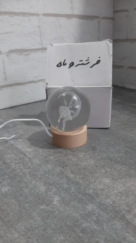 گوی چراغ خواب 6سانتی طرح فرشته ماه