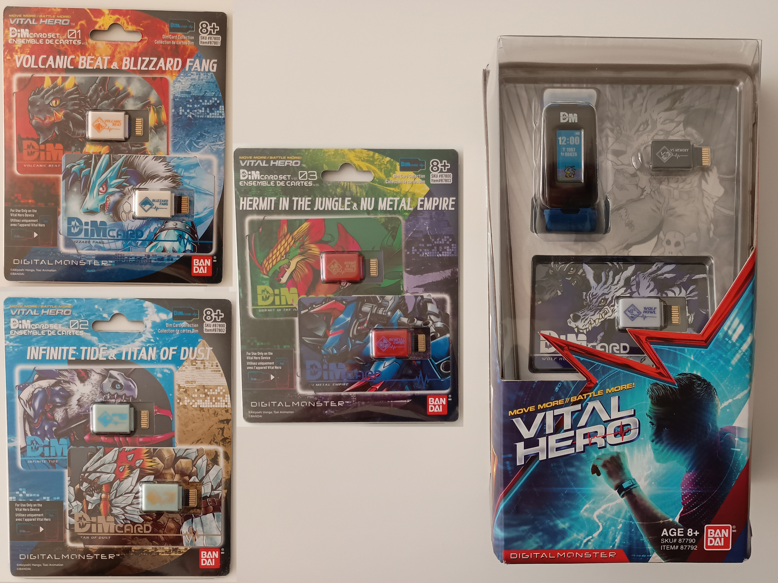 مچبند آبی Digimon دیجیمون با 3 ست دیم-کارت