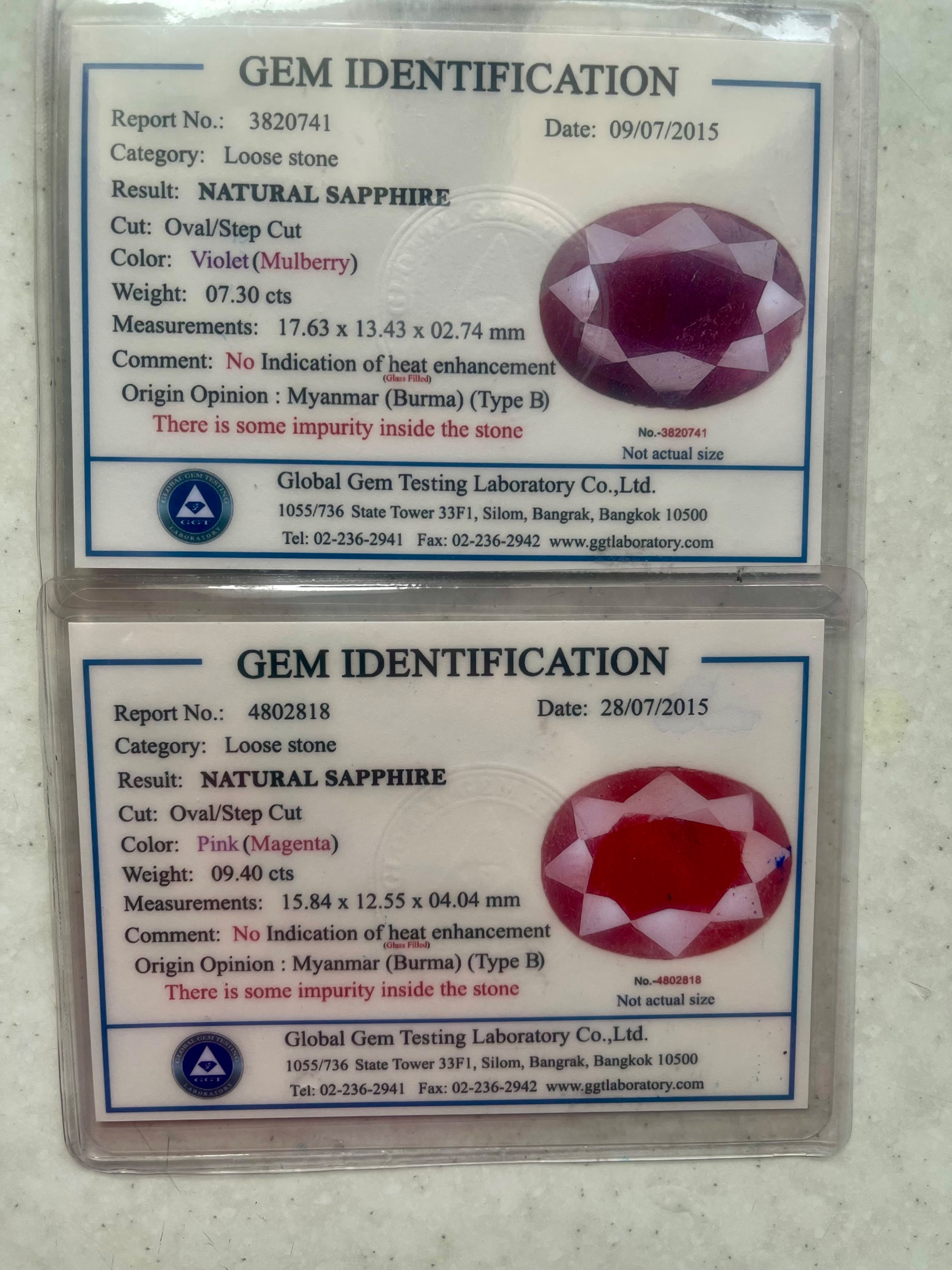 حراج یاقوت شناسنامه دار نو هیت دو قطعه