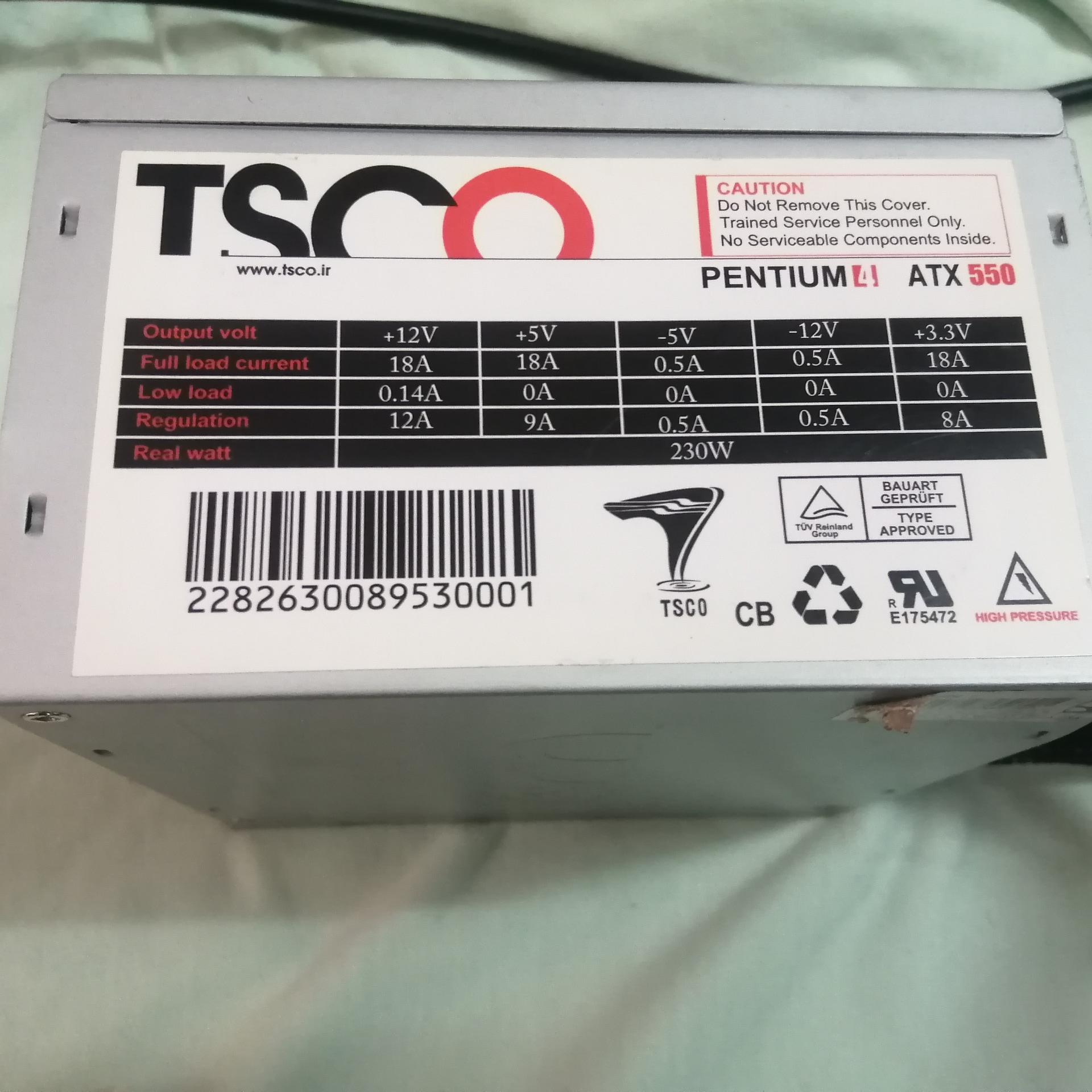 پاور 230وات تسکو tp atx550(230w real)