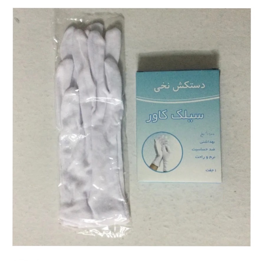 دستکش نخی سفید سیلک کاور