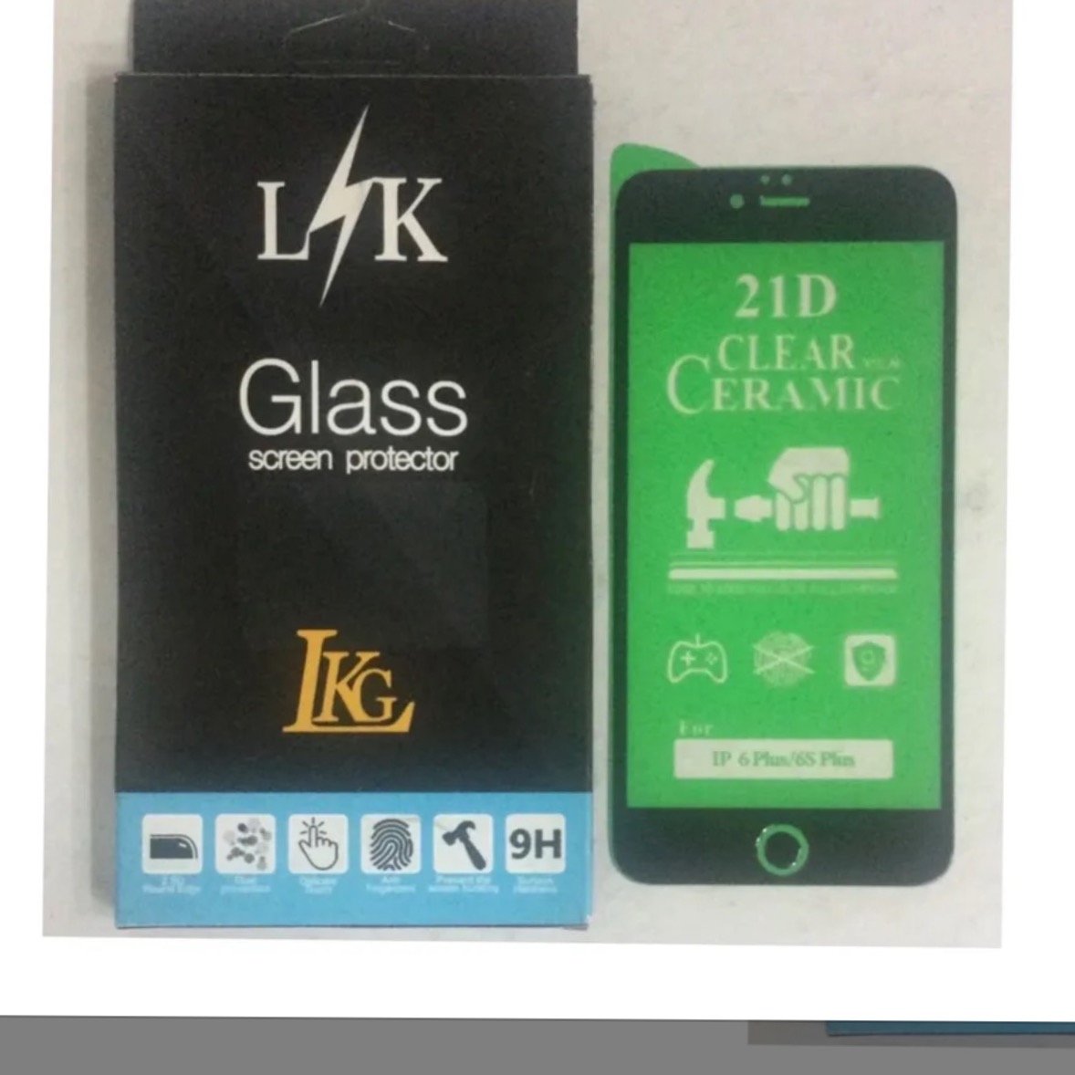 محافظ صفحه نمایش آیفون 6 پلاس (ال.کا.جی-مشکی براق)