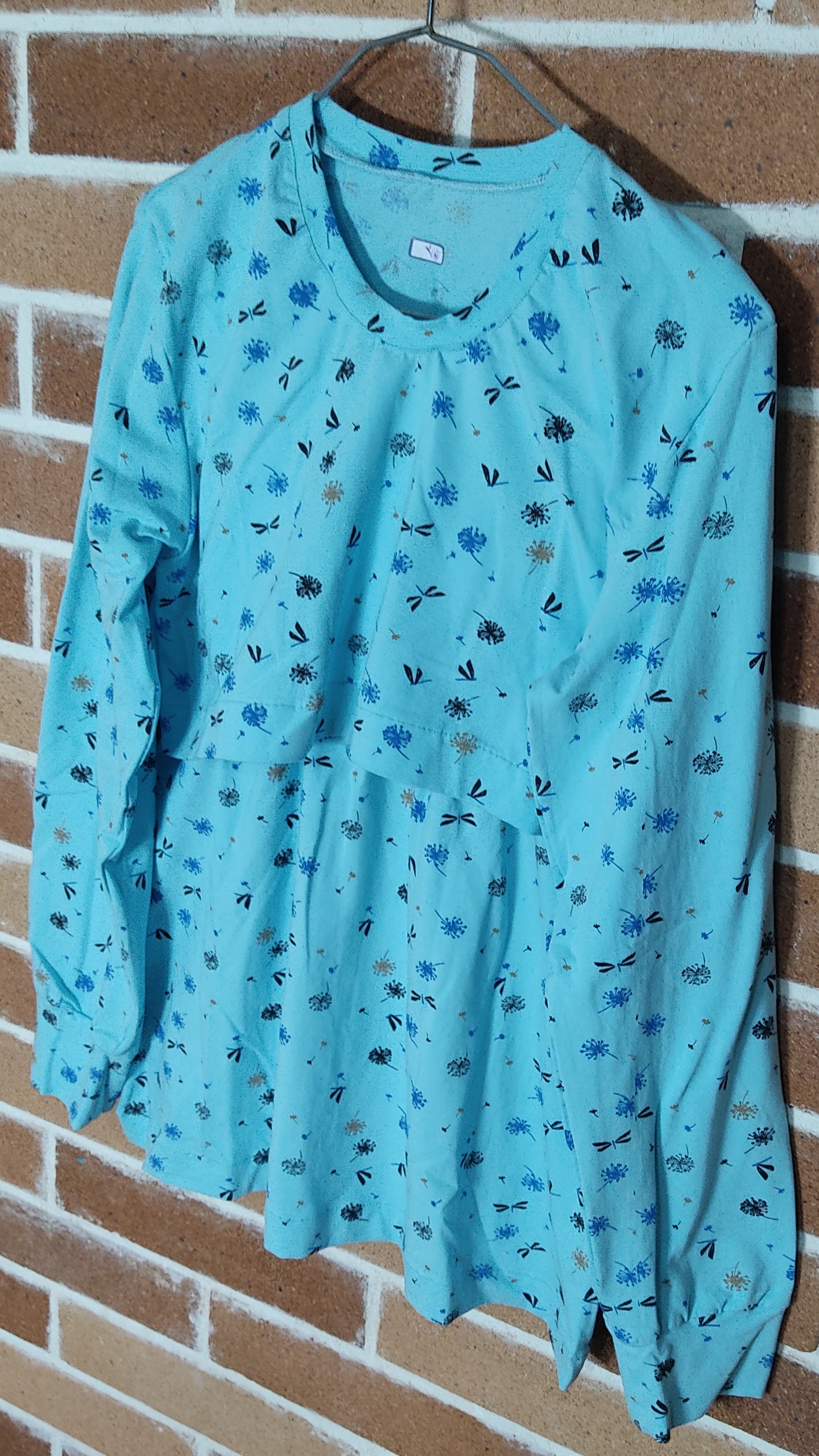 لباس شیردهی تریکو سایز 2 آبی گلدار