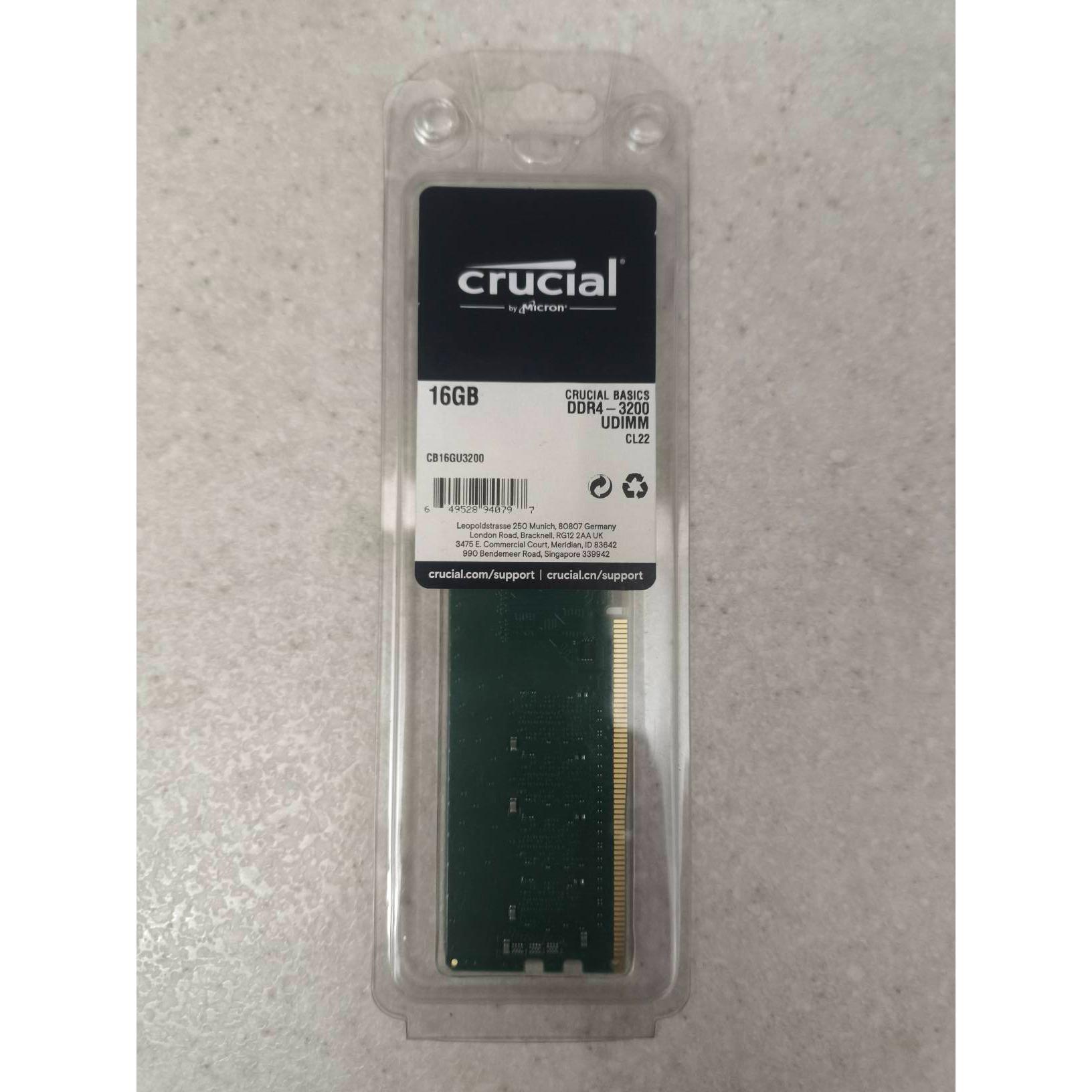رم کامپیوتر RAM Crucial 16GB DDR4 3200MHz CL22